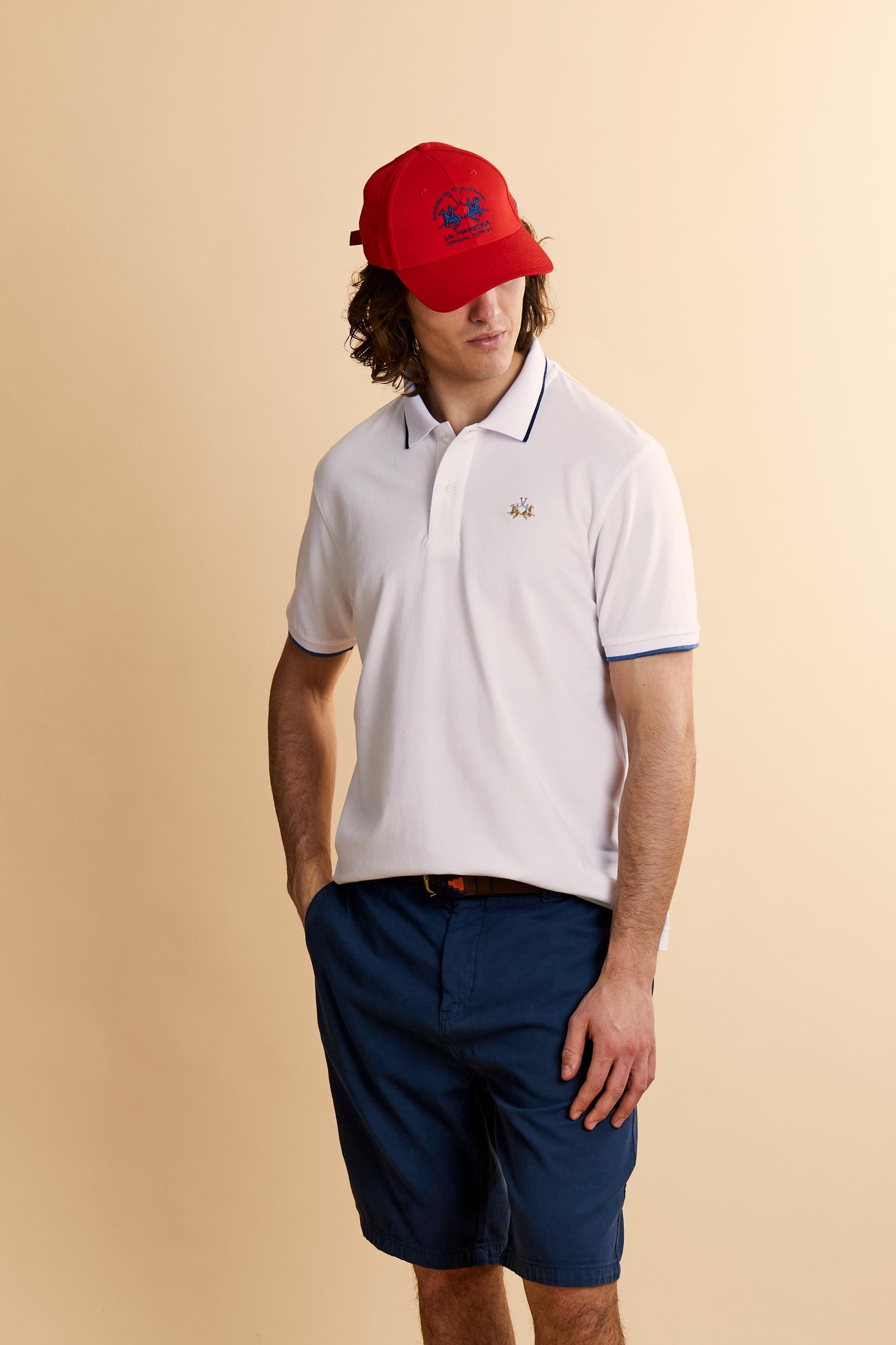 Men’s regular fit stretch piqué polo shirt Essential – Russell