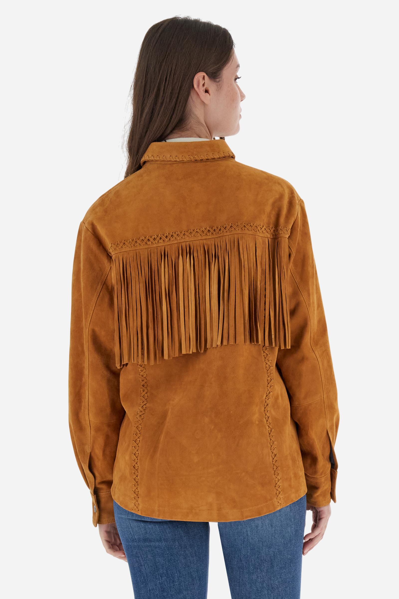 Camisa de mujer en ante con flecos - Belen