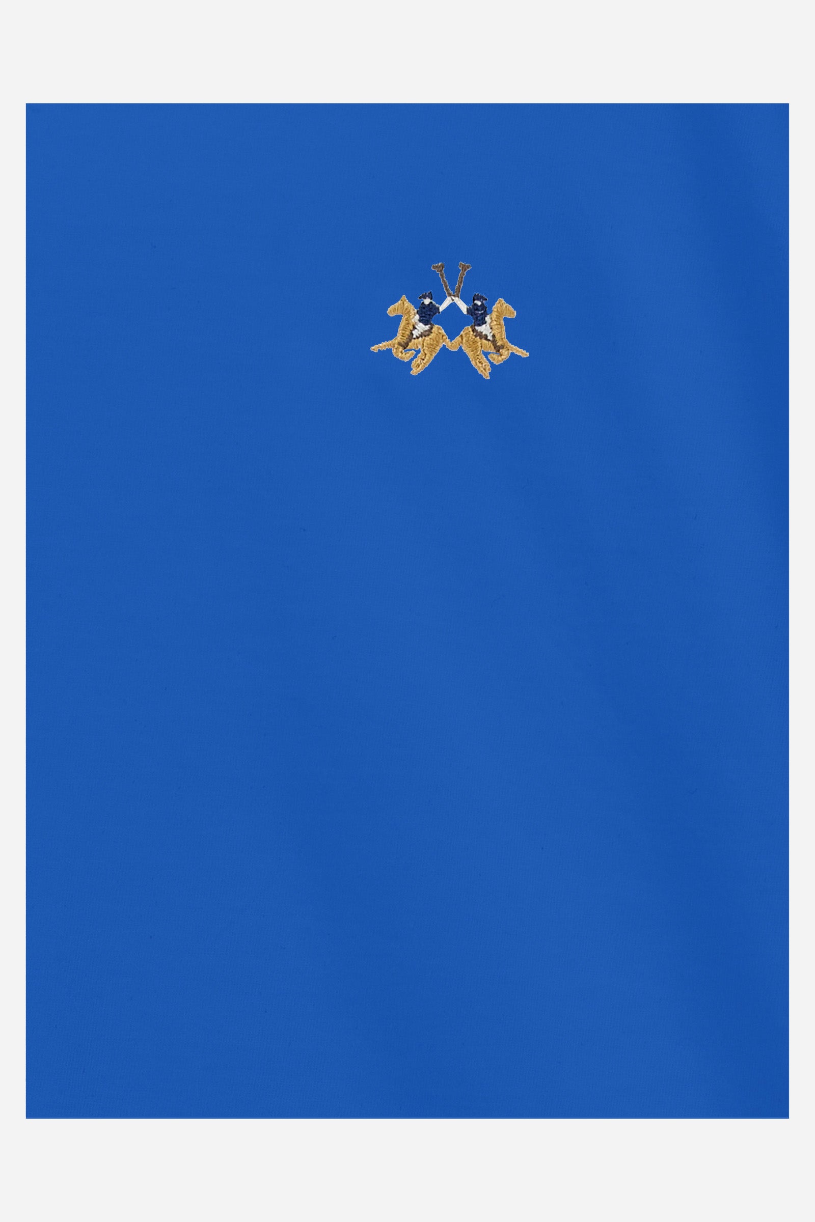 Unisex single-colour T-shirt made of cotton jersey. Crew neck. The logo is embroidered on the chest, left side. - Dazzling Blue