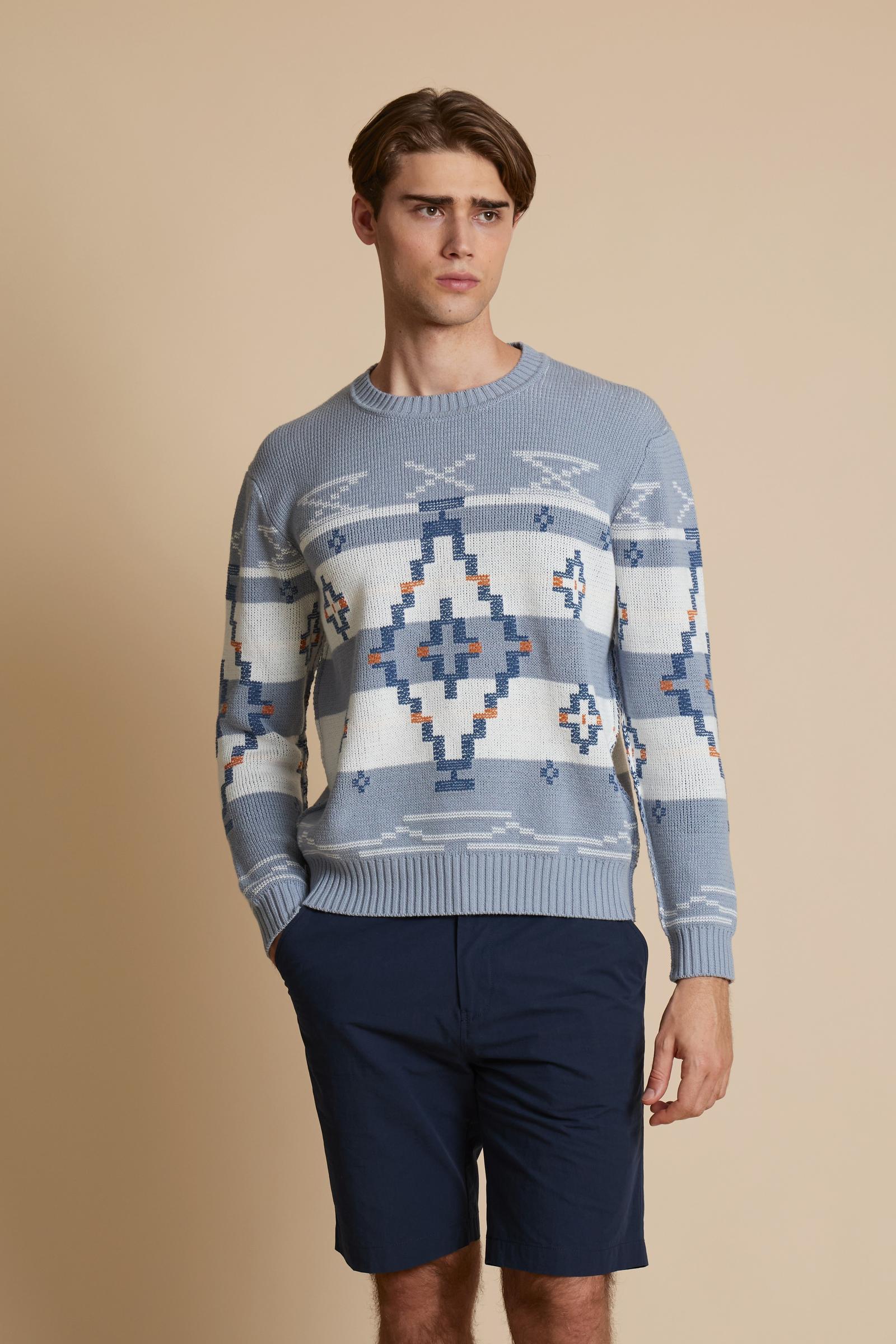 Herren Jacquardpullover mit geometrischem Muster - Carlomagno