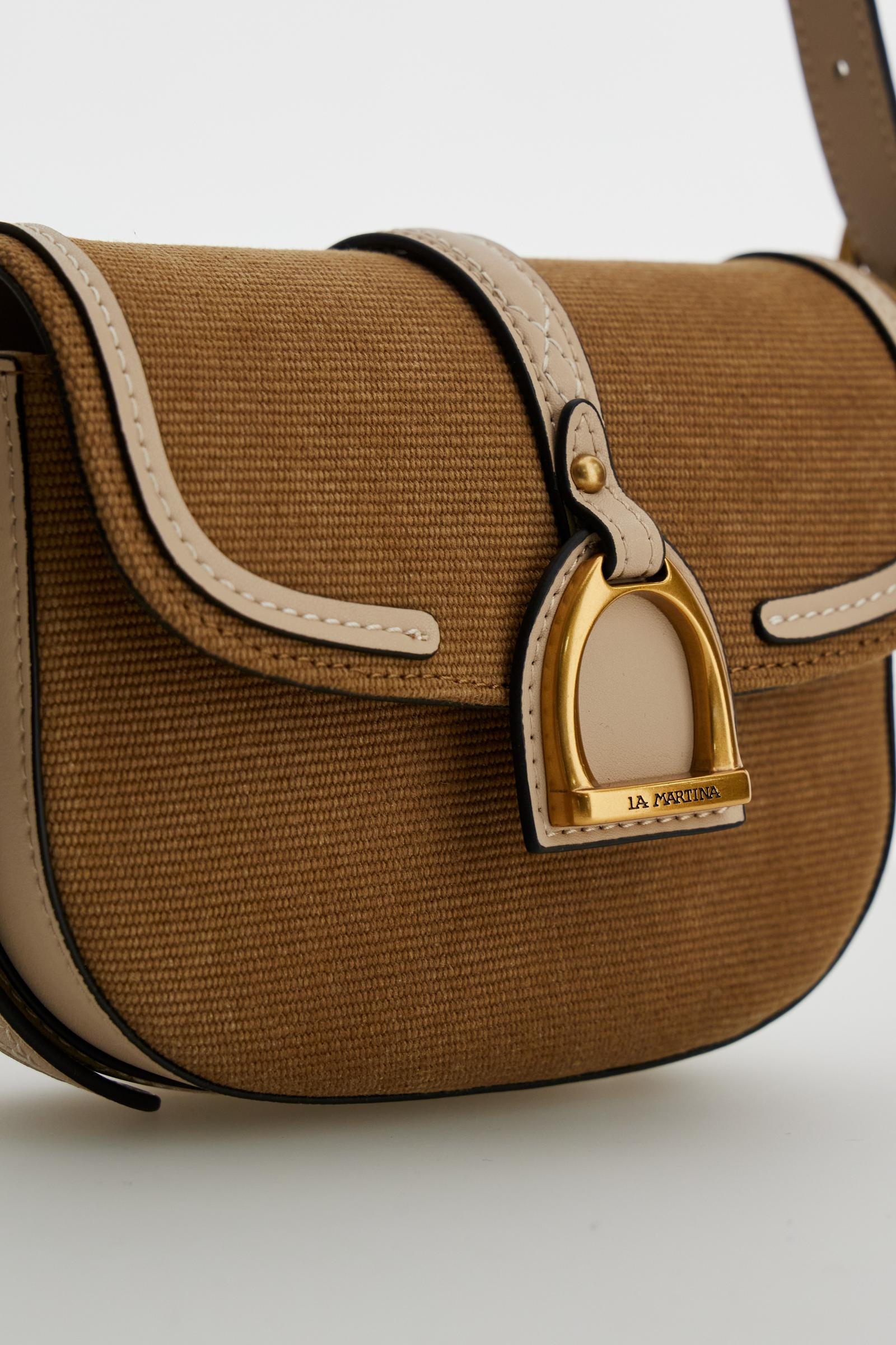 Small saddle crossbody bag in washed canvas – Small Shoulder Bag