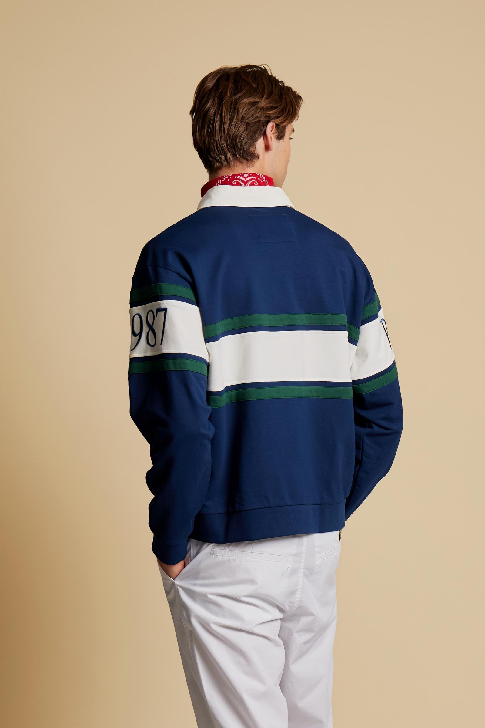 Men’s French Terry sweatshirt with contrast stripes - Chente