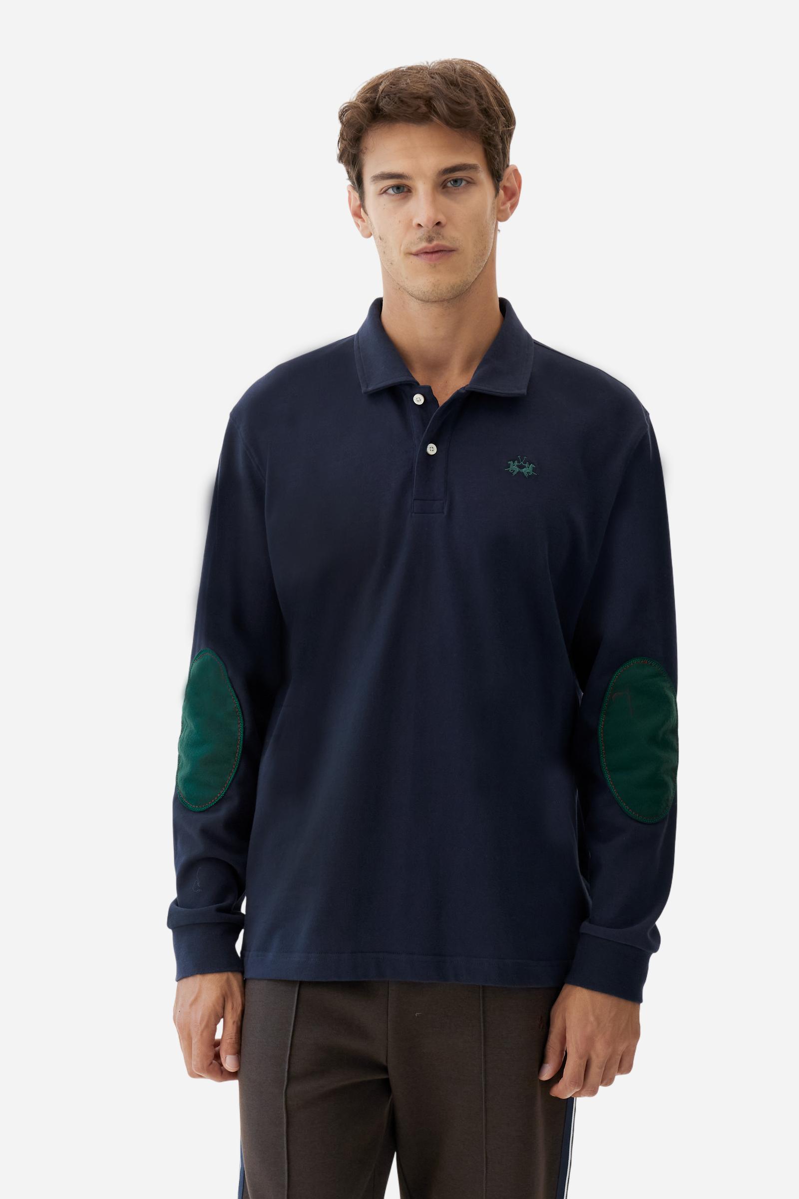 Men's soft‑touch jersey polo with elbow patches Brayden La Martina