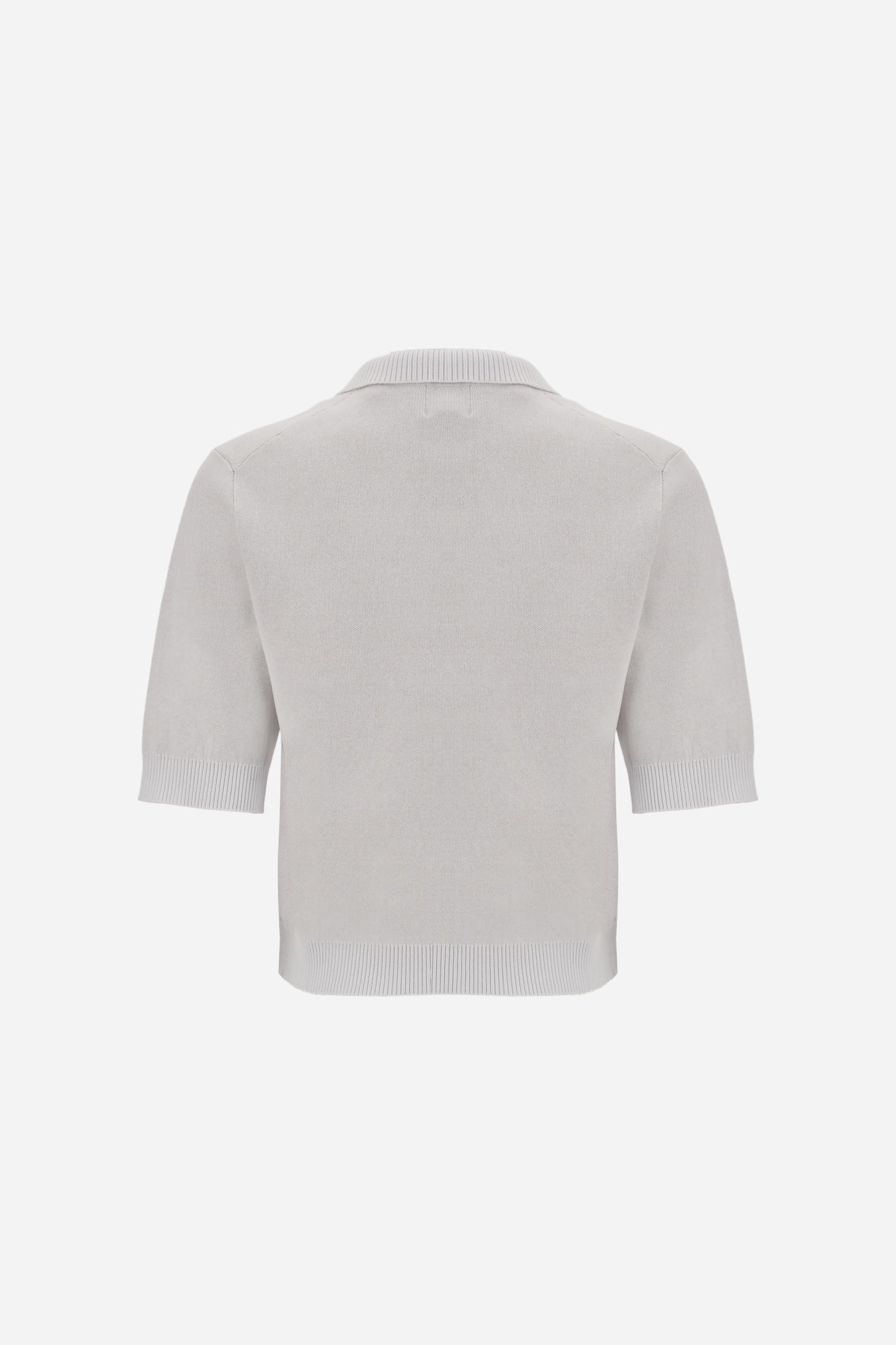 Polo donna in maglia compatta con maxi intarsia - Candela