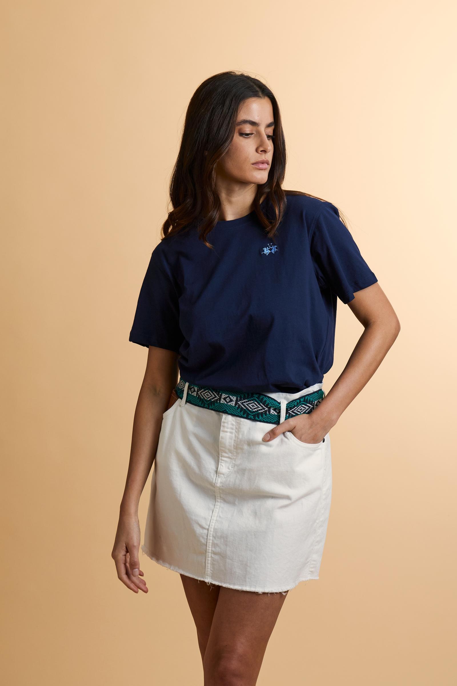 Damen-Baumwoll-Jersey-T-Shirt mit Logo – Casta