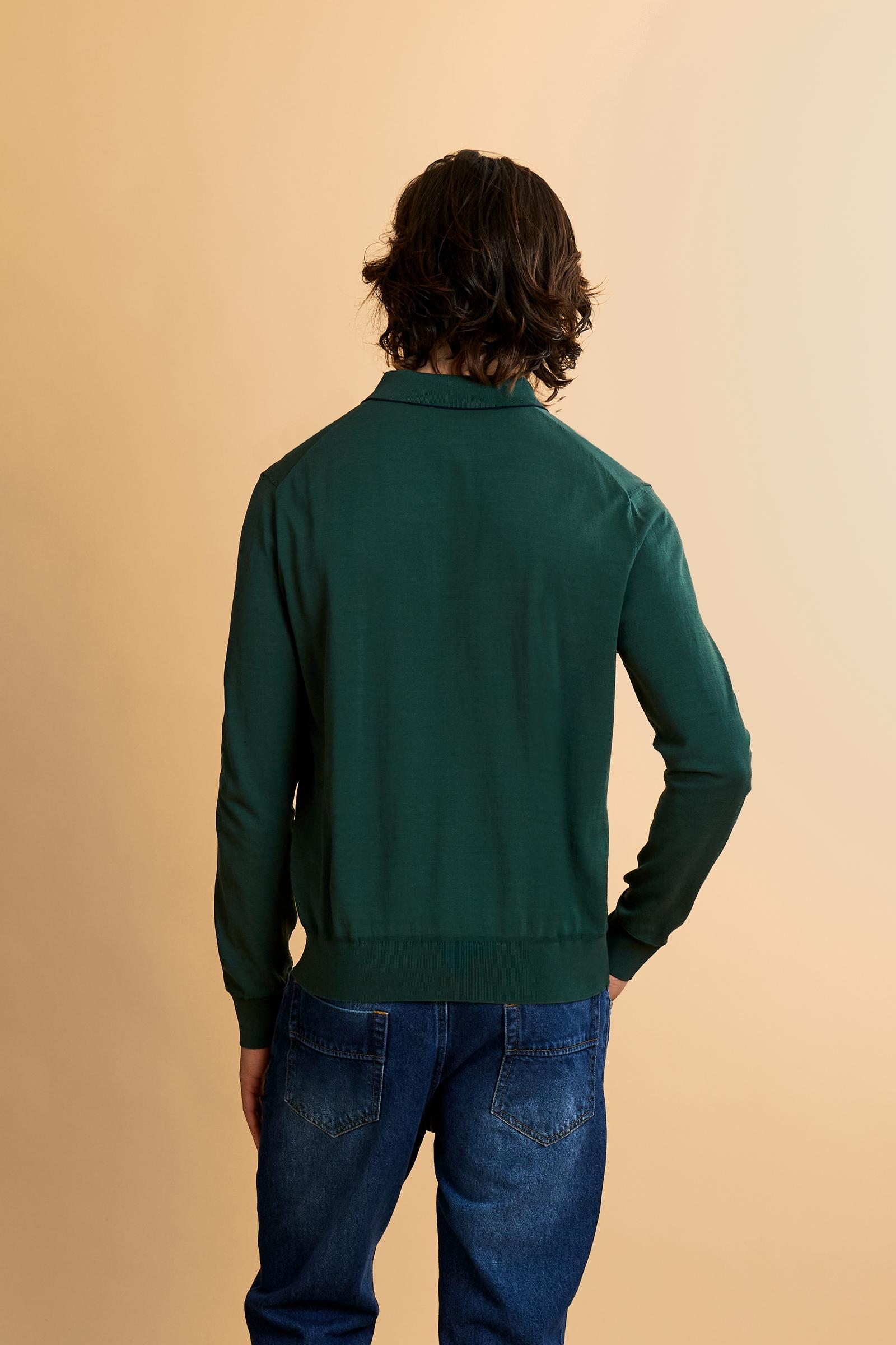 Men’s long-sleeve silk touch cotton polo - Crisanto