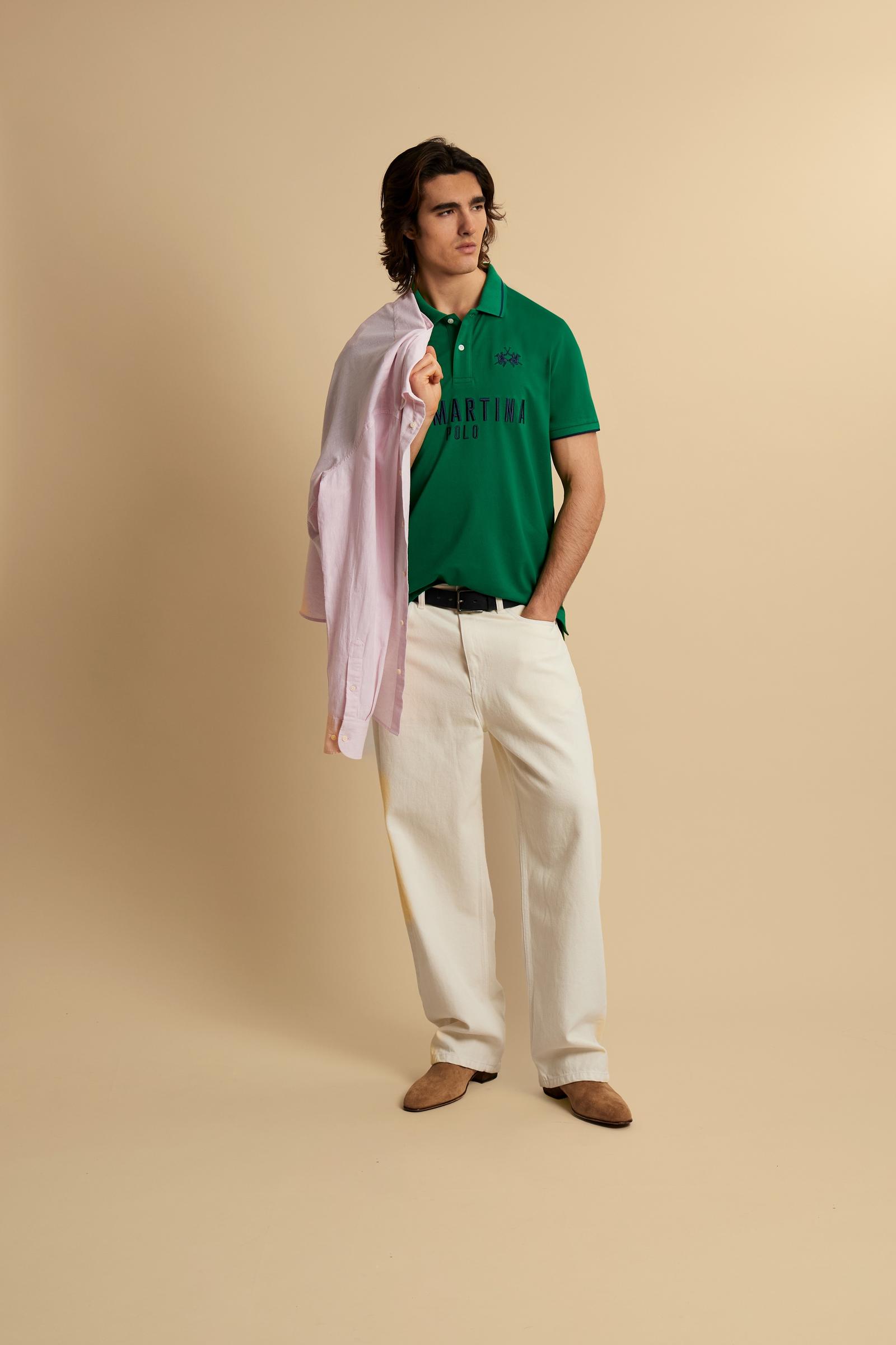 Men's short sleeve polo in stretch piqué Iconic - Yeshayahu