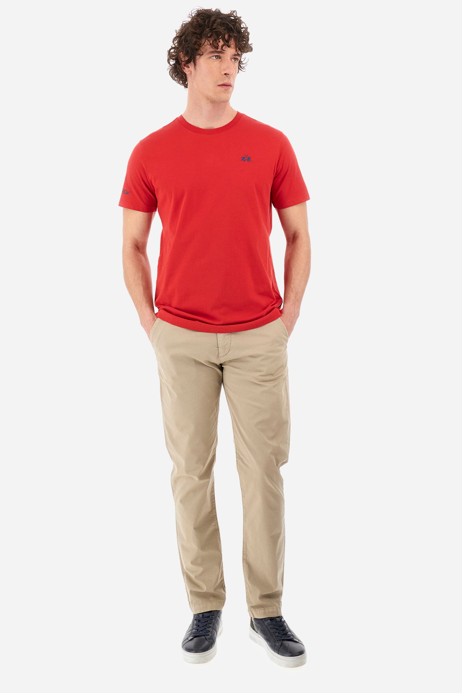 Baumwoll-T-Shirt mit Polo Crew Stickerei - Auguste