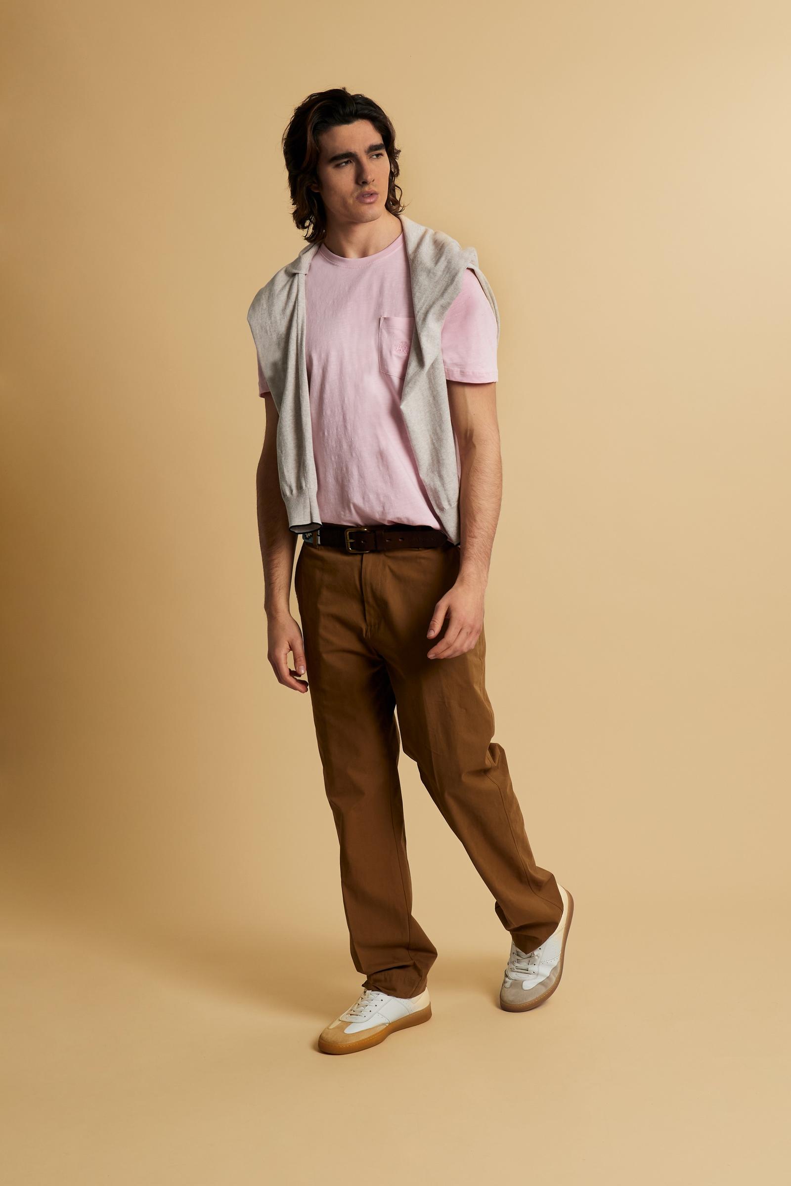 Herren T-Shirt aus Slub-Jersey mit Logo-Brusttasche - Tuan