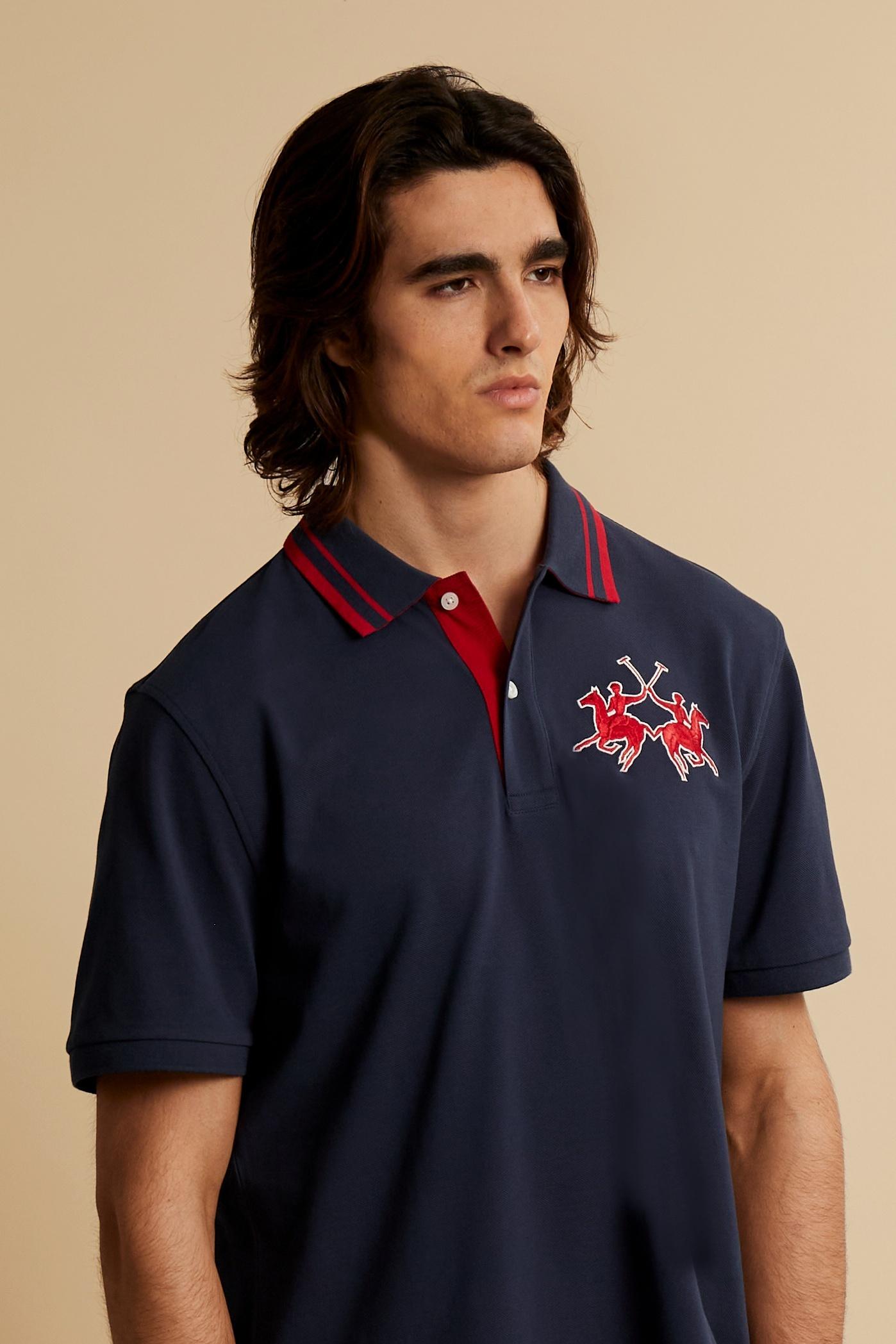 Men’s short-sleeve piqué polo shirt with 3D maxi logo – Coty