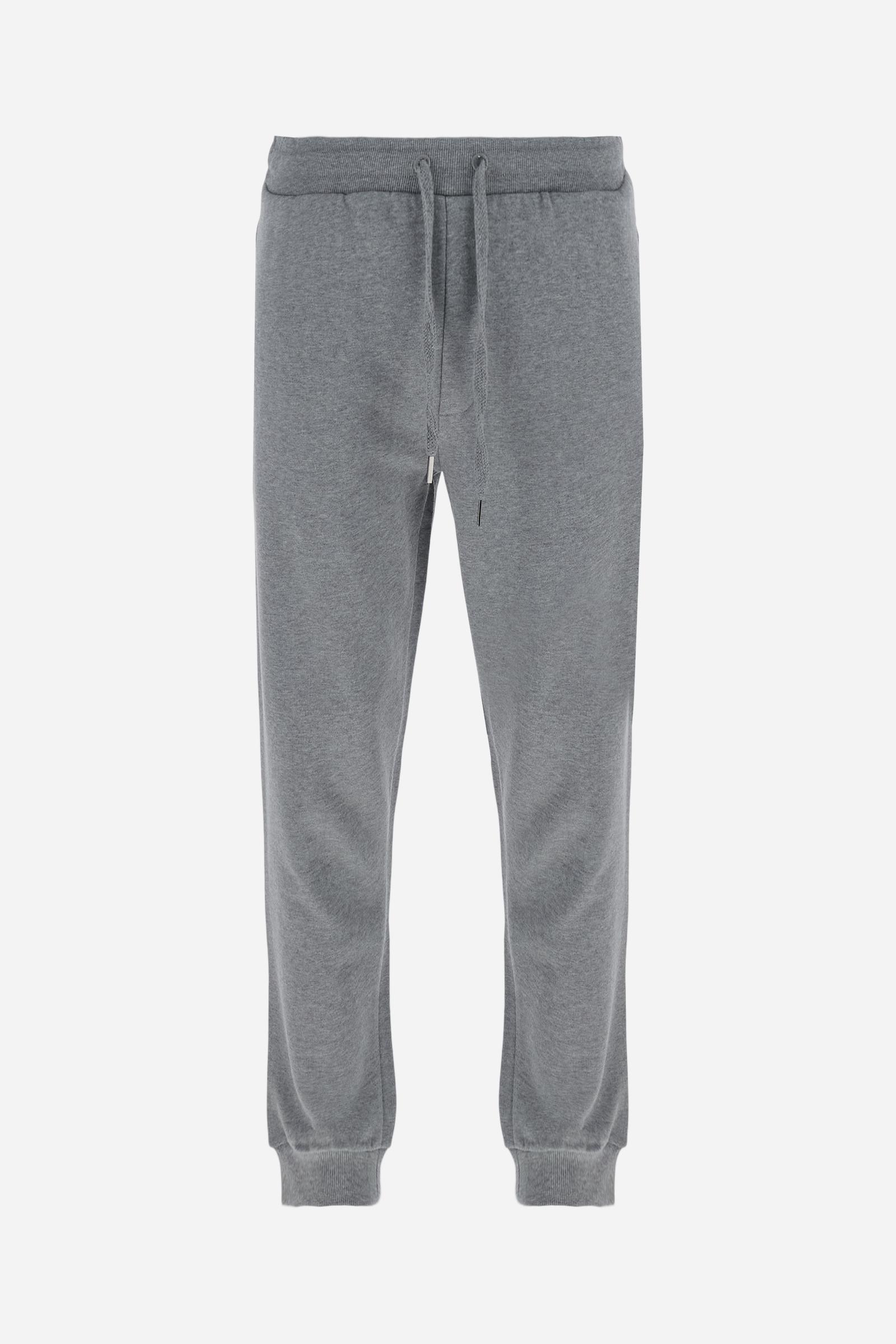 Men’s jogging pants in soft, warm-feel cotton. An essential sporty style with a regular fit, drawstring waist and small contrasting logo on the front. - Medium Heather Grey