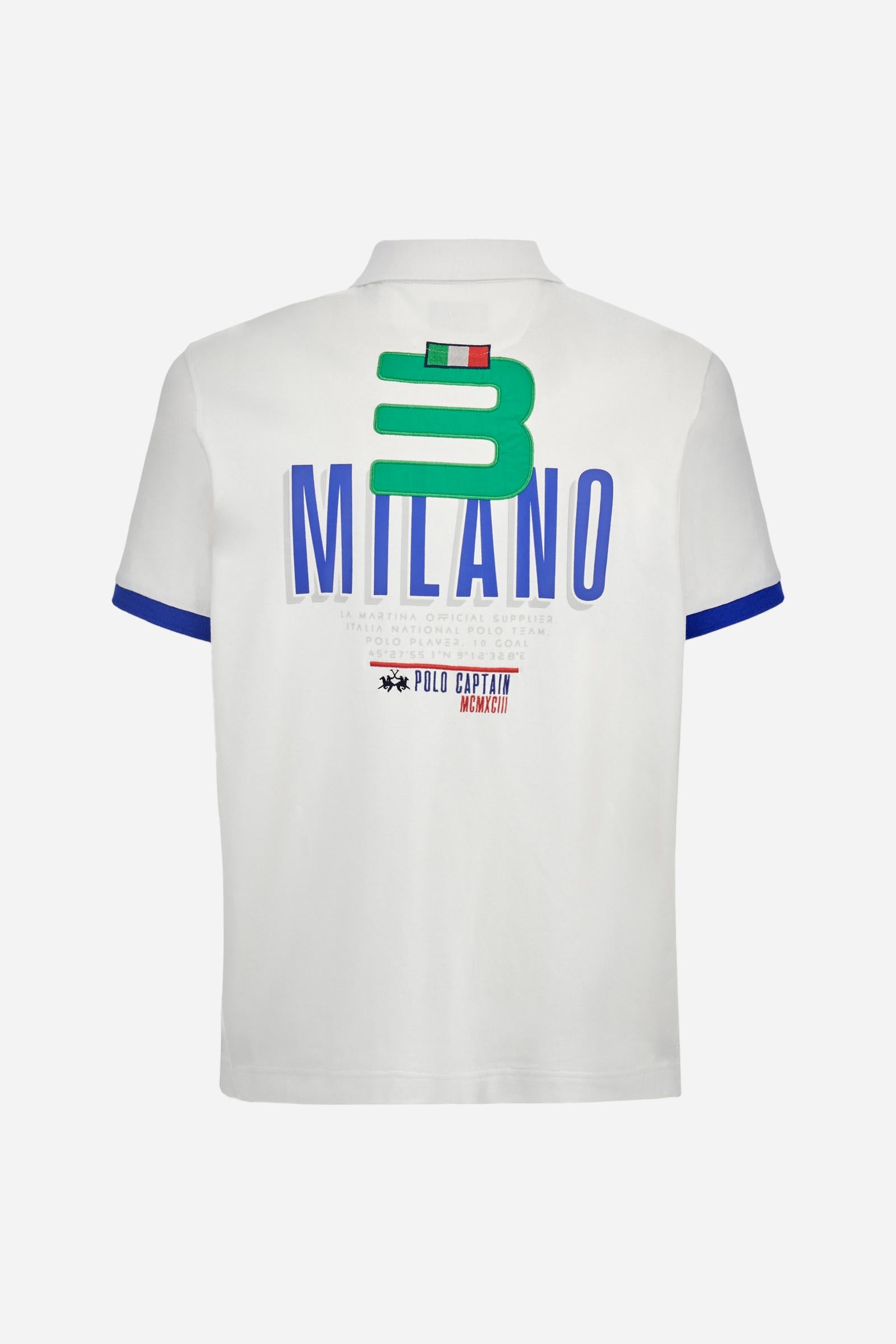 Polo en piqué de coton extensible coupe classique - Agostino