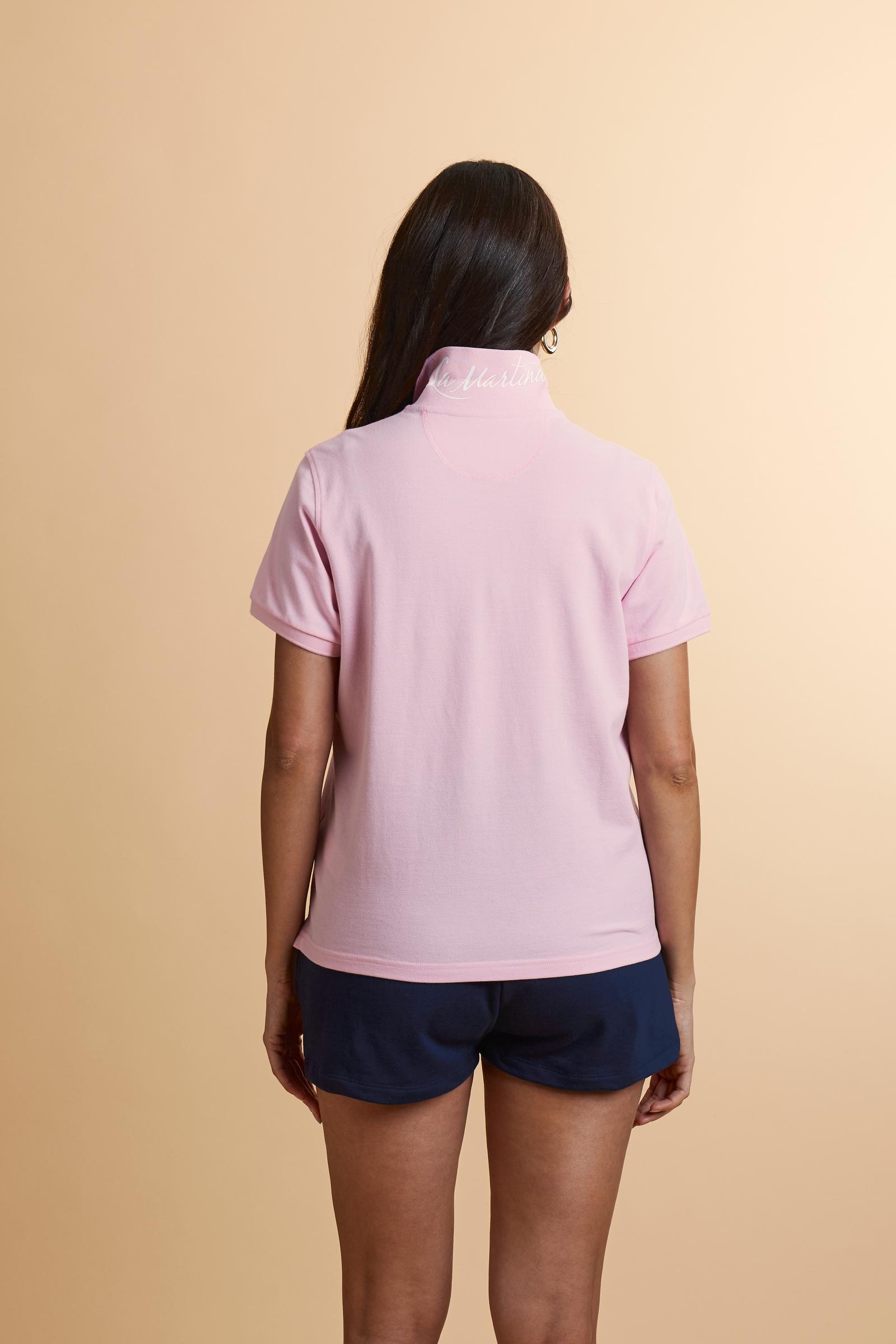 Women’s stretch piqué polo with regular fit. Iconic under-collar lettering and contrast chest logo. - FairTale