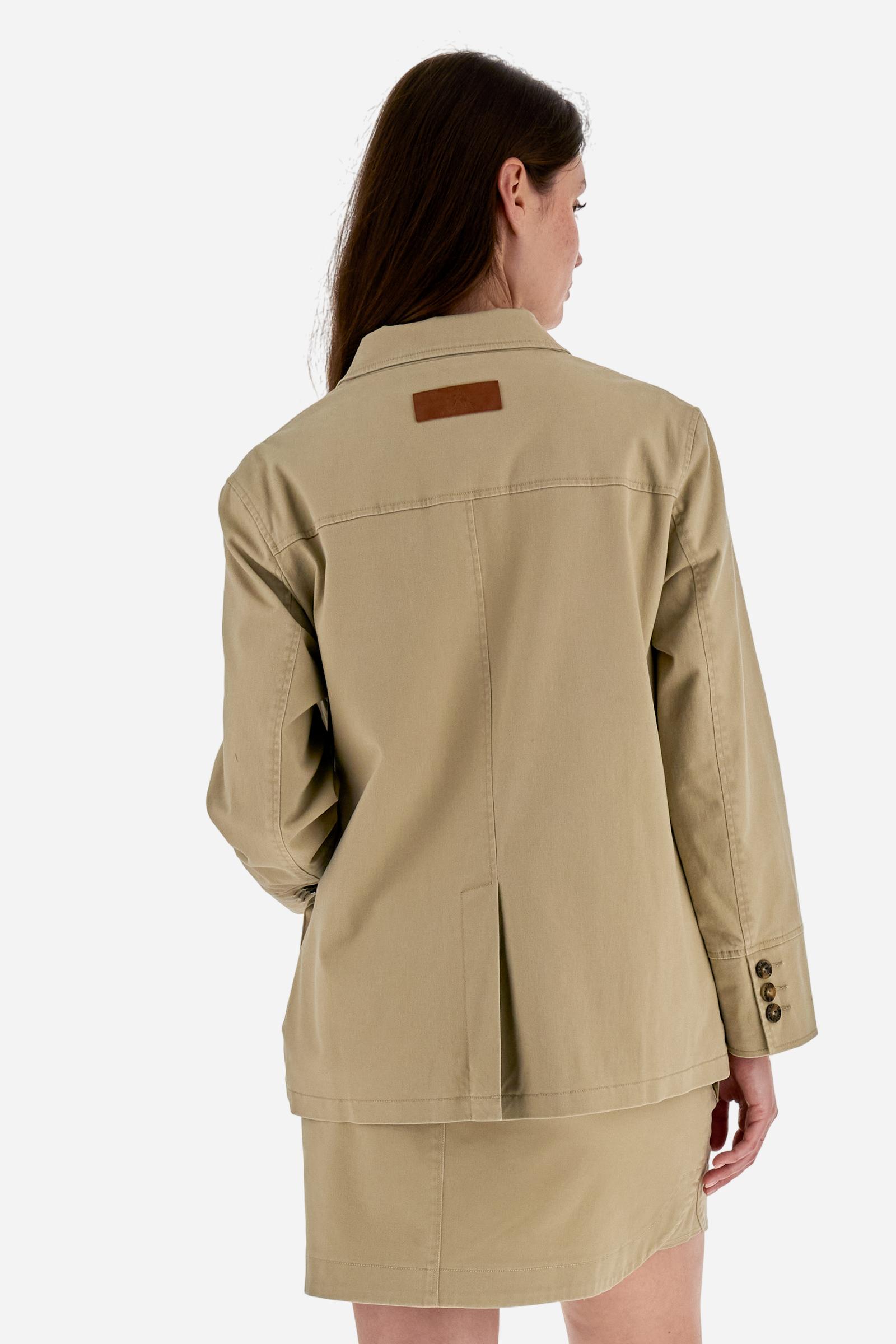 Women’s stretch twill jacket with cargo pockets - Bice