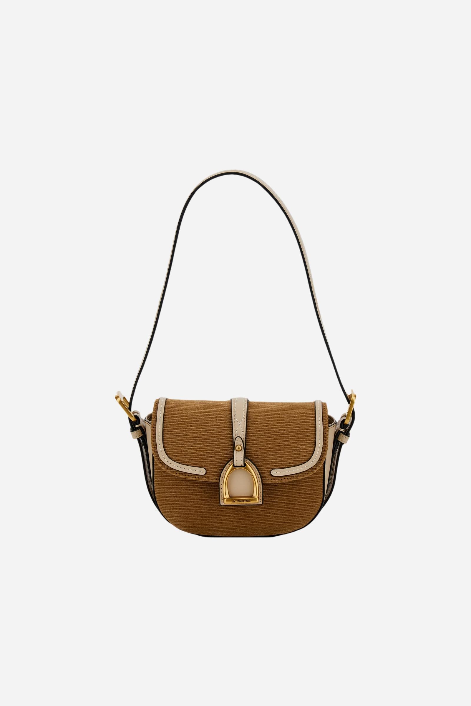 Small saddle crossbody bag in washed canvas – Small Shoulder Bag