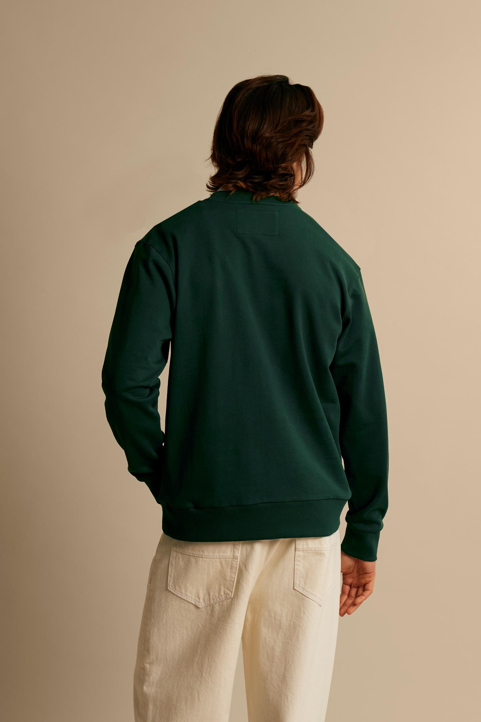 Men's crewneck sweatshirt in french terry with maxi logo - Chuy