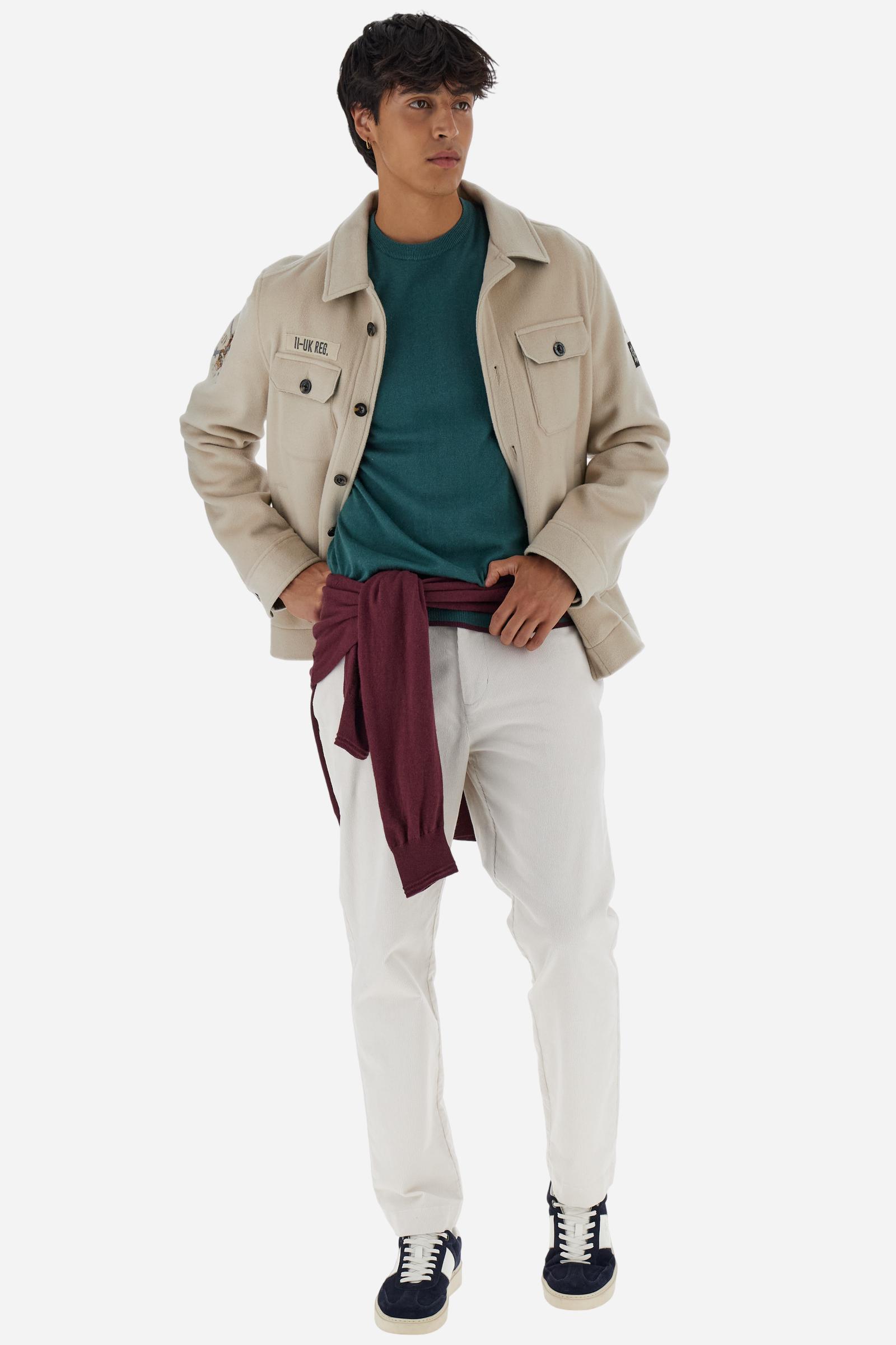 Men’s crew neck sweater with elbow patches - Bobbiejo