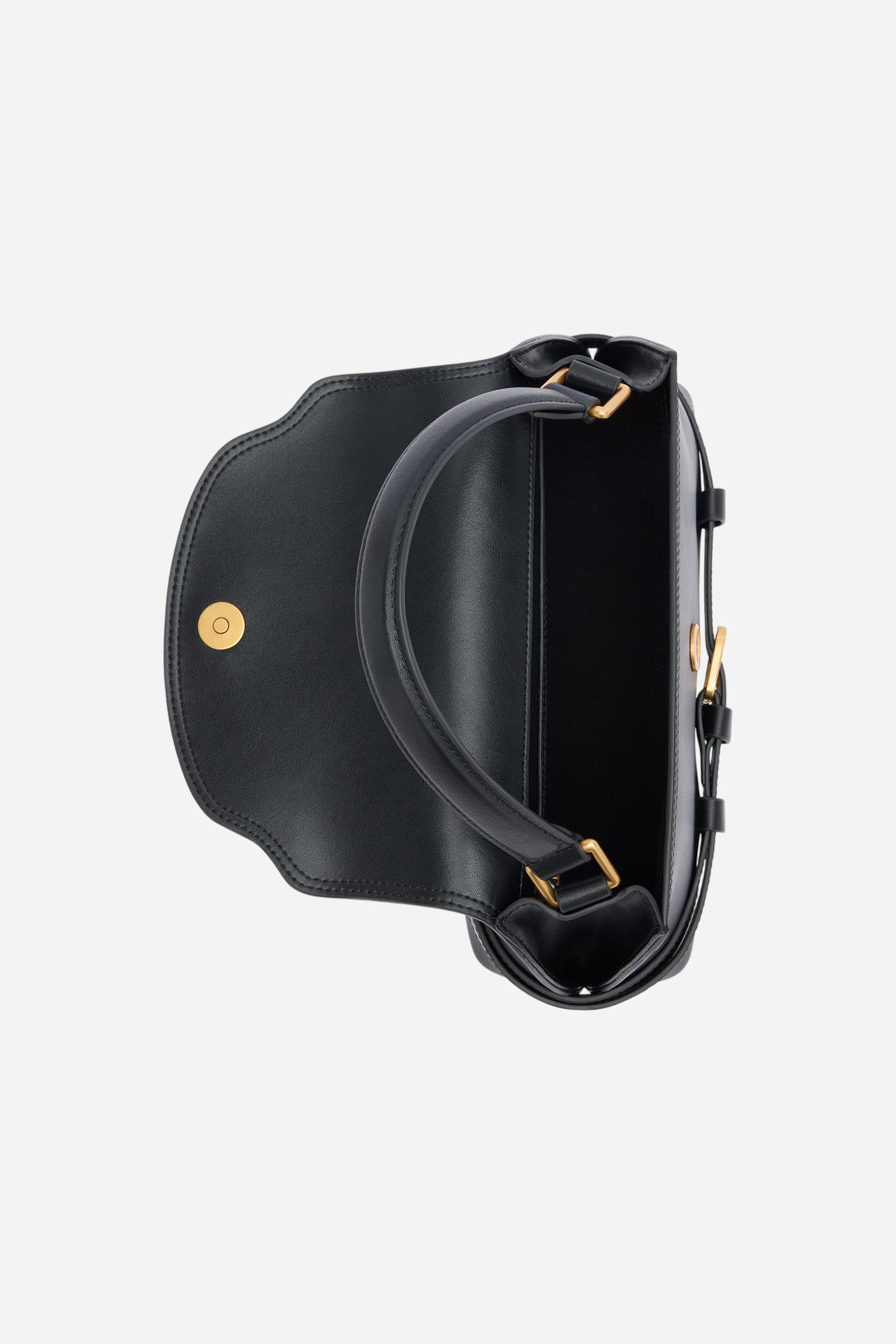 Trapeze tote bag in calfskin leather with flap – Selva Small