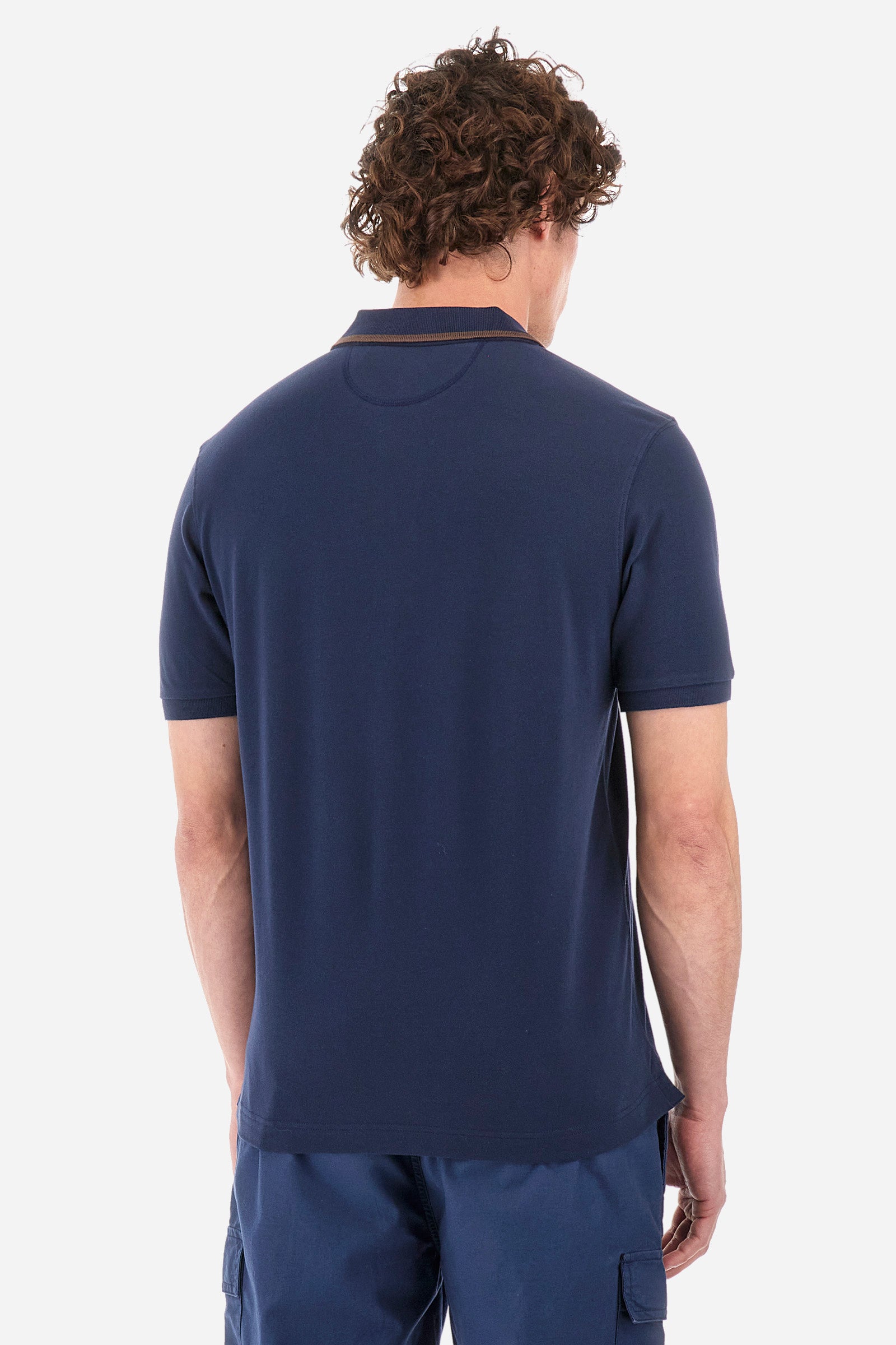 Regular-fit polo shirt in elasticated cotton - Yoel