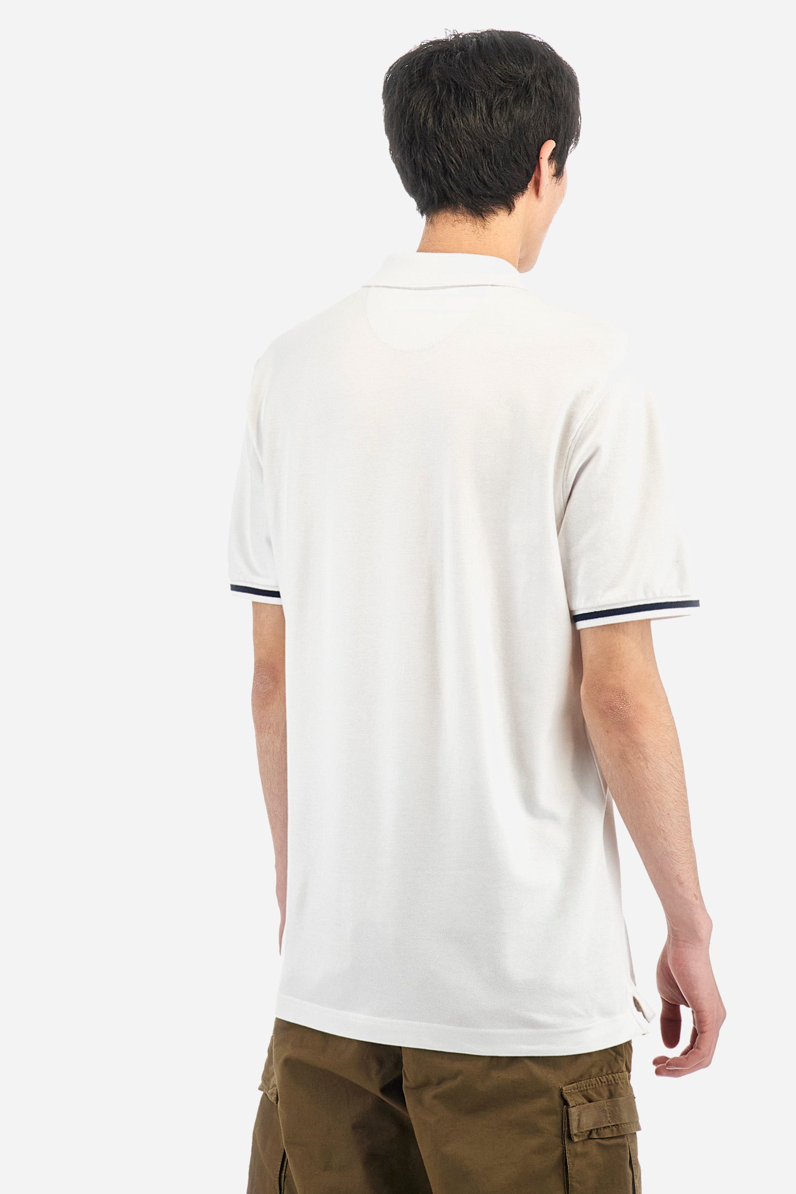 Stretch polo with contrast details - Akihiro