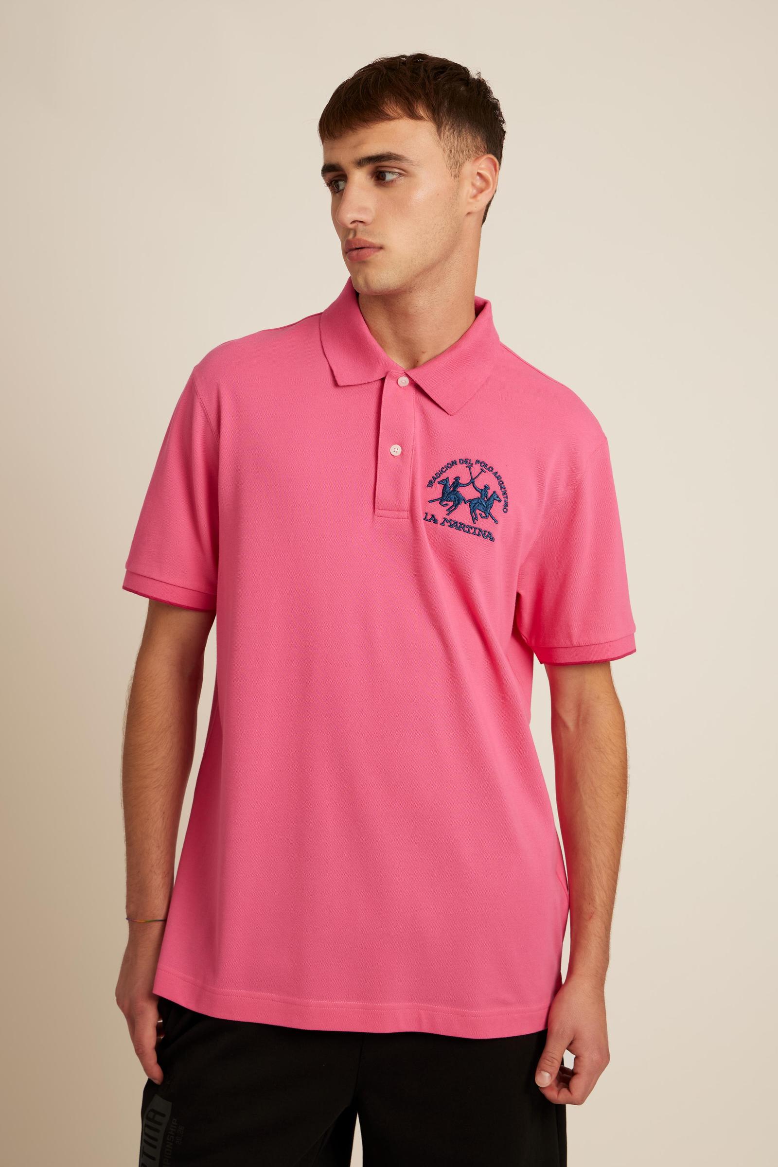Men's short sleeve polo in stretch piqué with Iconic Team logo - Miguel