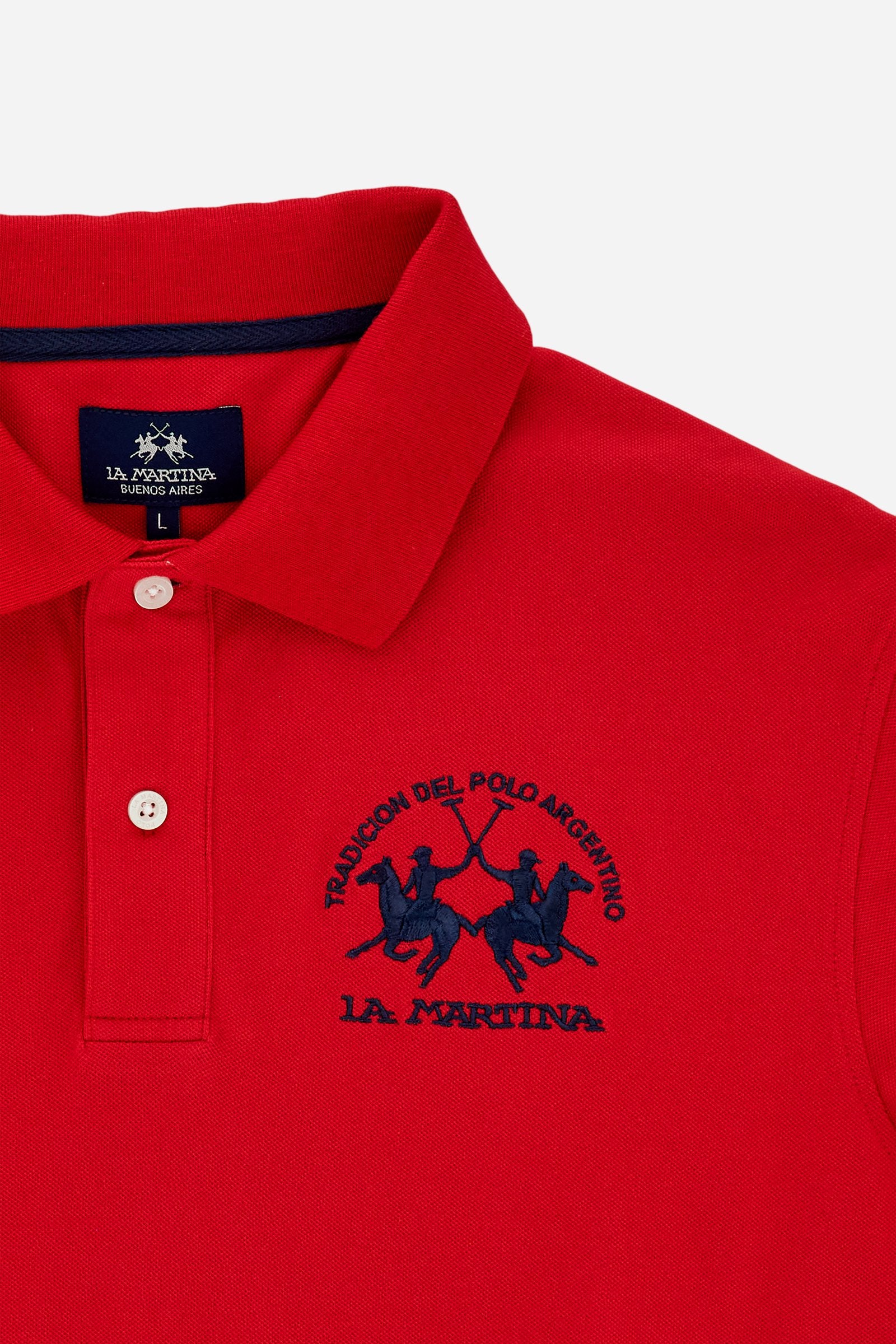 Men's short sleeve polo in stretch piqué with Iconic Team logo - Miguel