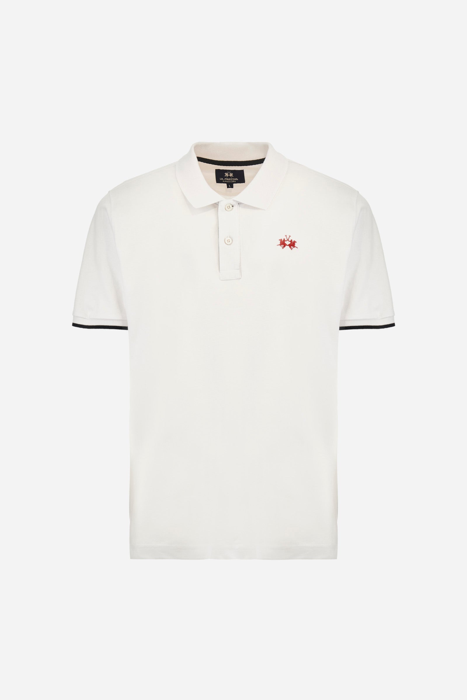 Stretch-Polo mit Kontrastbündchen - Asahi