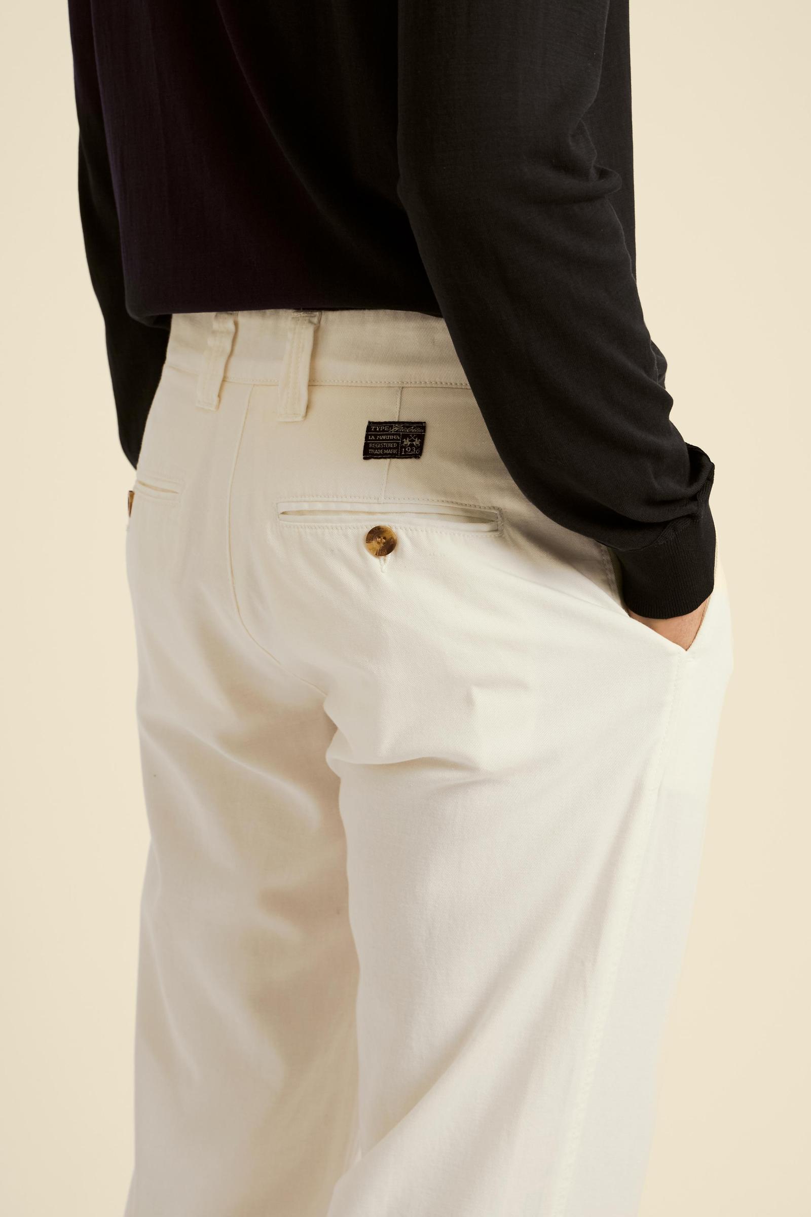 Pantaloni chino uomo in tela cotone e lino Black Label Edition - Chip