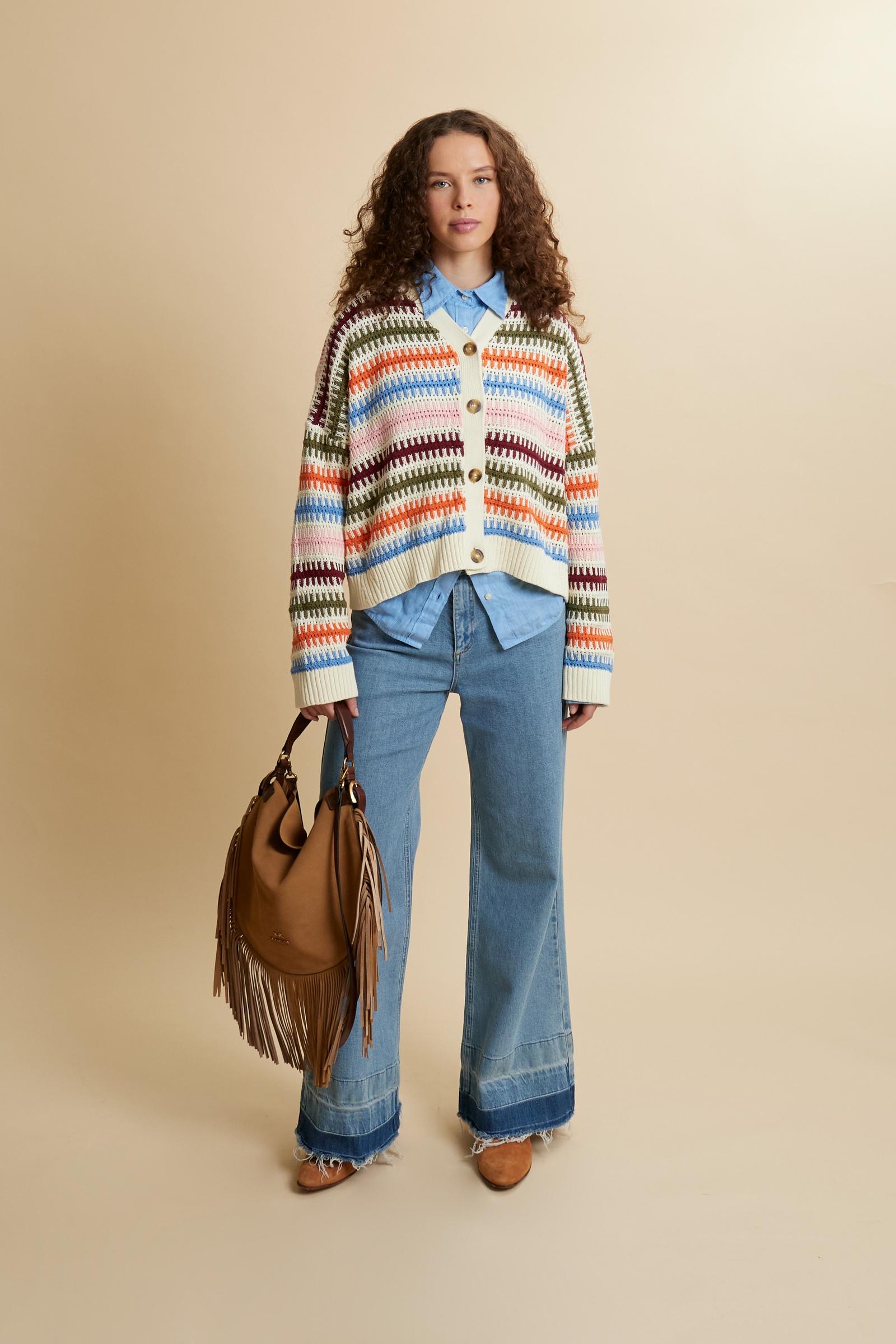 Women’s multicolor cotton cardigan - Cenobia