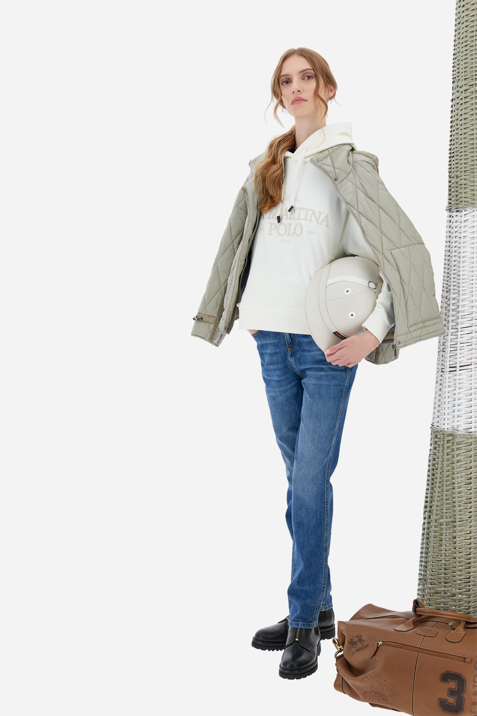 Women’s hoodie in french terry cotton. Long sleeves, ribbed details and Royal Polo graphics. Boxy fit. - Off White