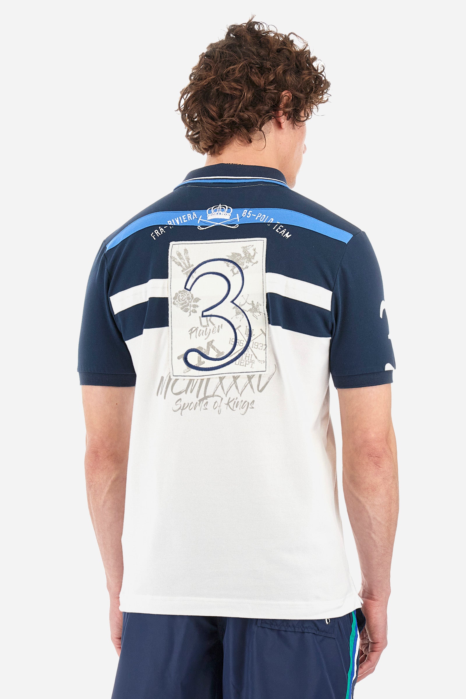 Regular-fit polo shirt in elasticated cotton - Yardlea