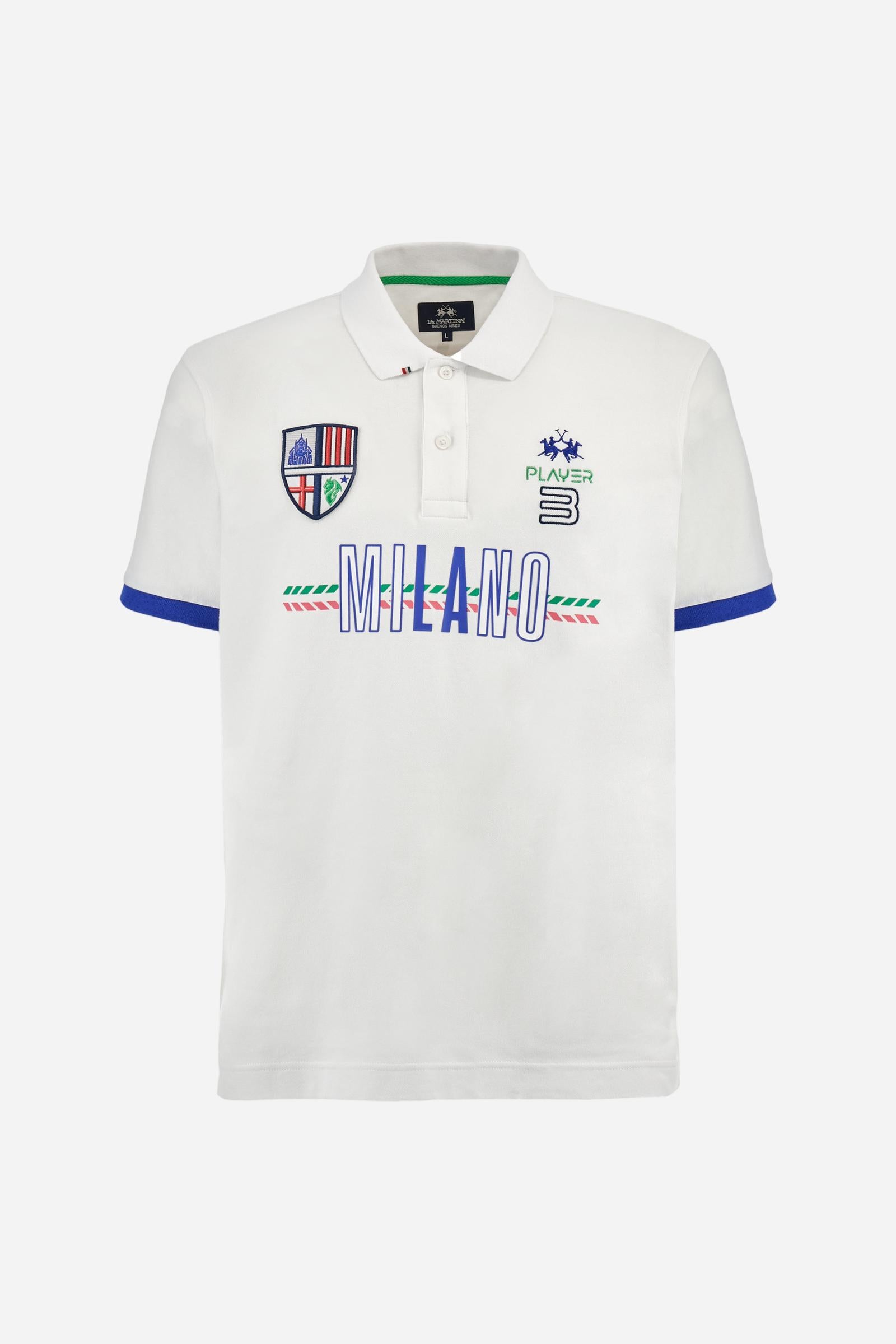 Polo en piqué de coton extensible coupe classique - Agostino