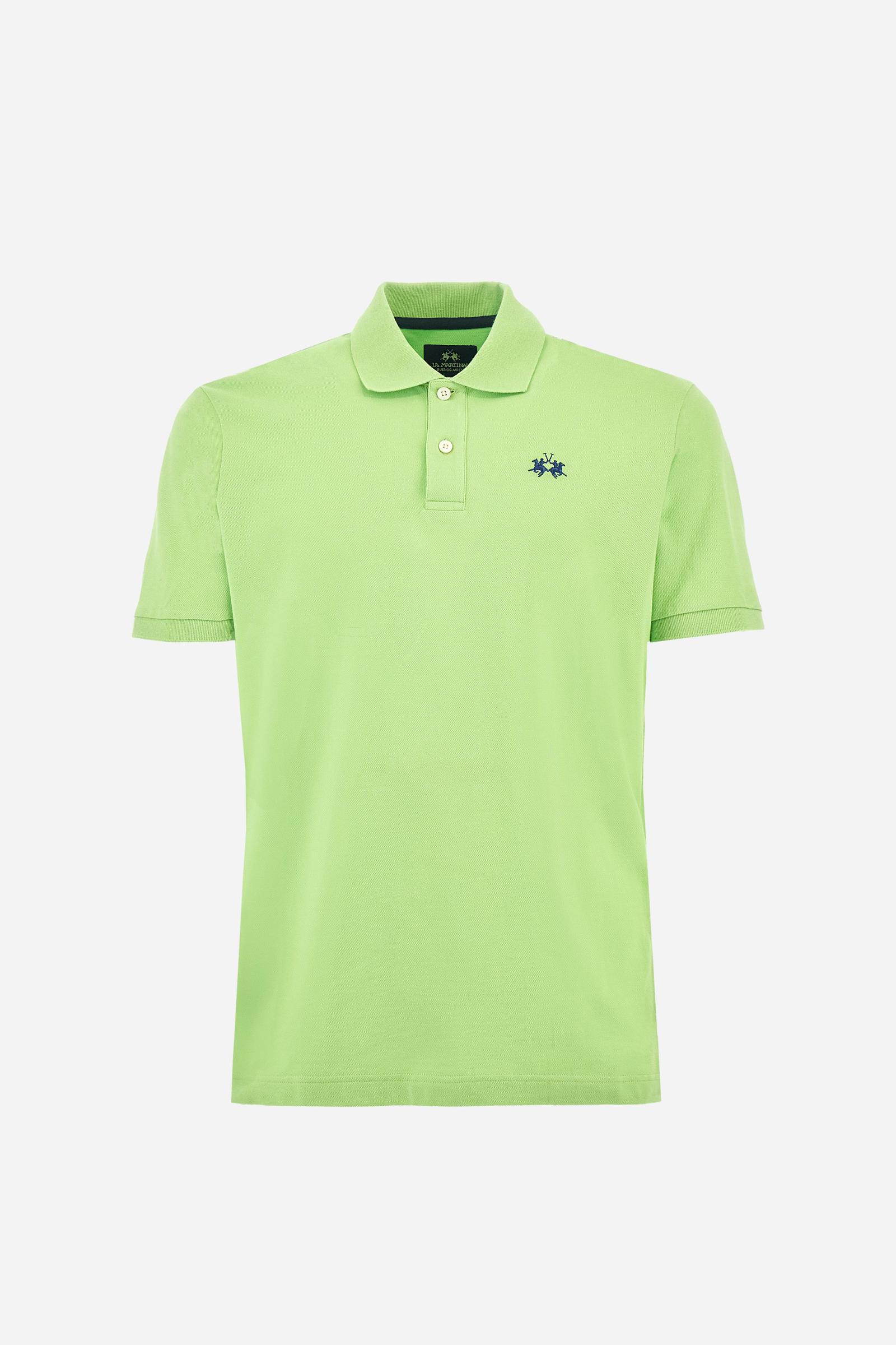 Men's short-sleeved regular-fit polo shirt - Lime Green