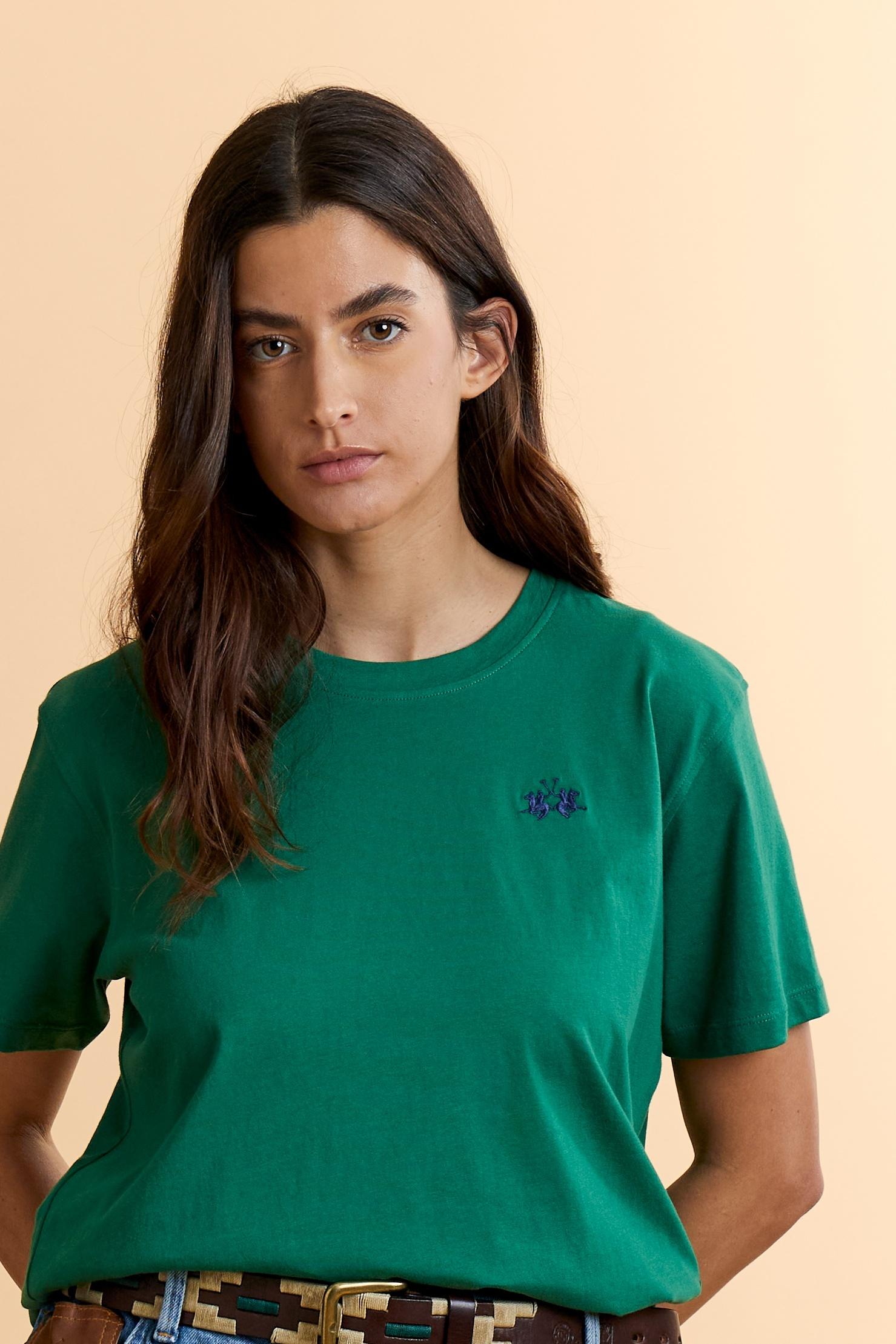 Damen-Baumwoll-Jersey-T-Shirt mit Logo – Casta