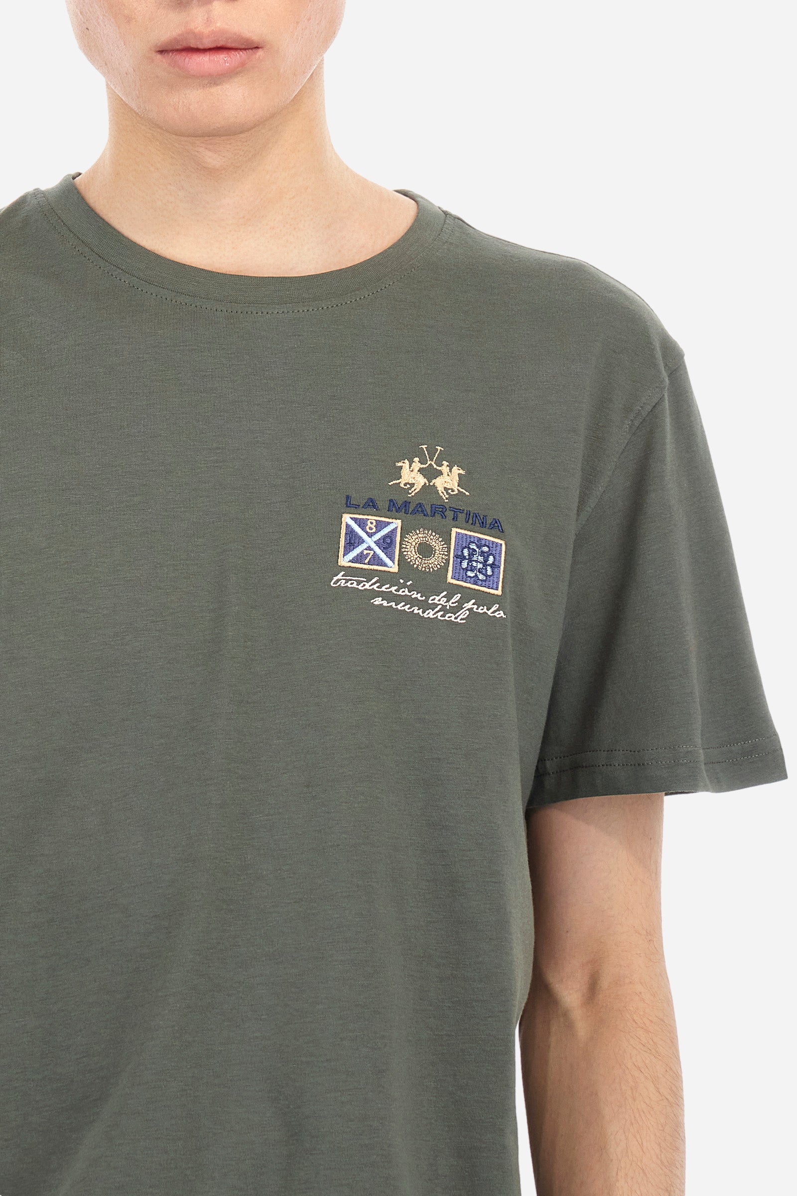 Baumwoll-T-Shirt mit mehrfarbigem Logo - Anastasios