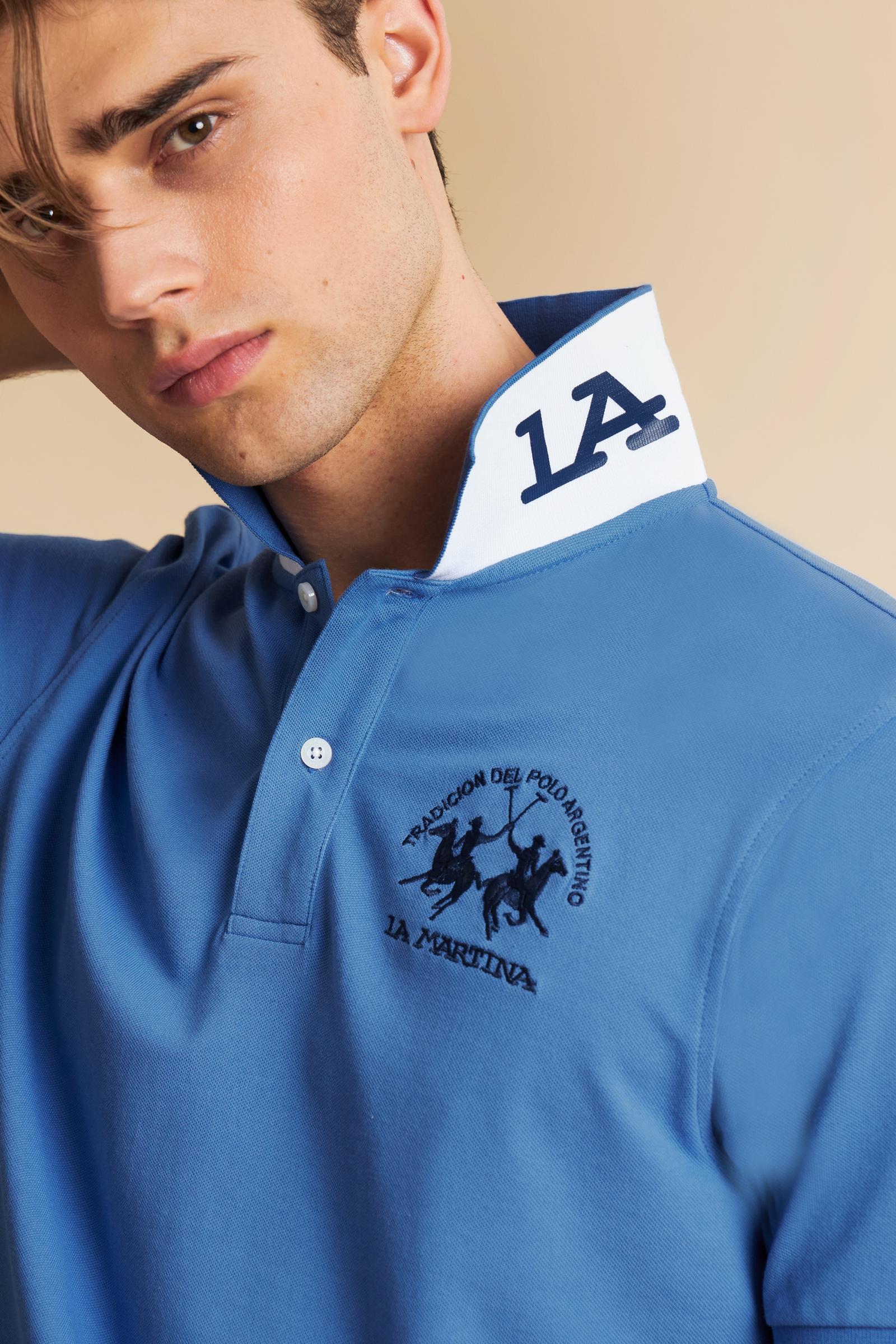 Men's short sleeve polo in stretch piqué with Iconic Team logo - Miguel
