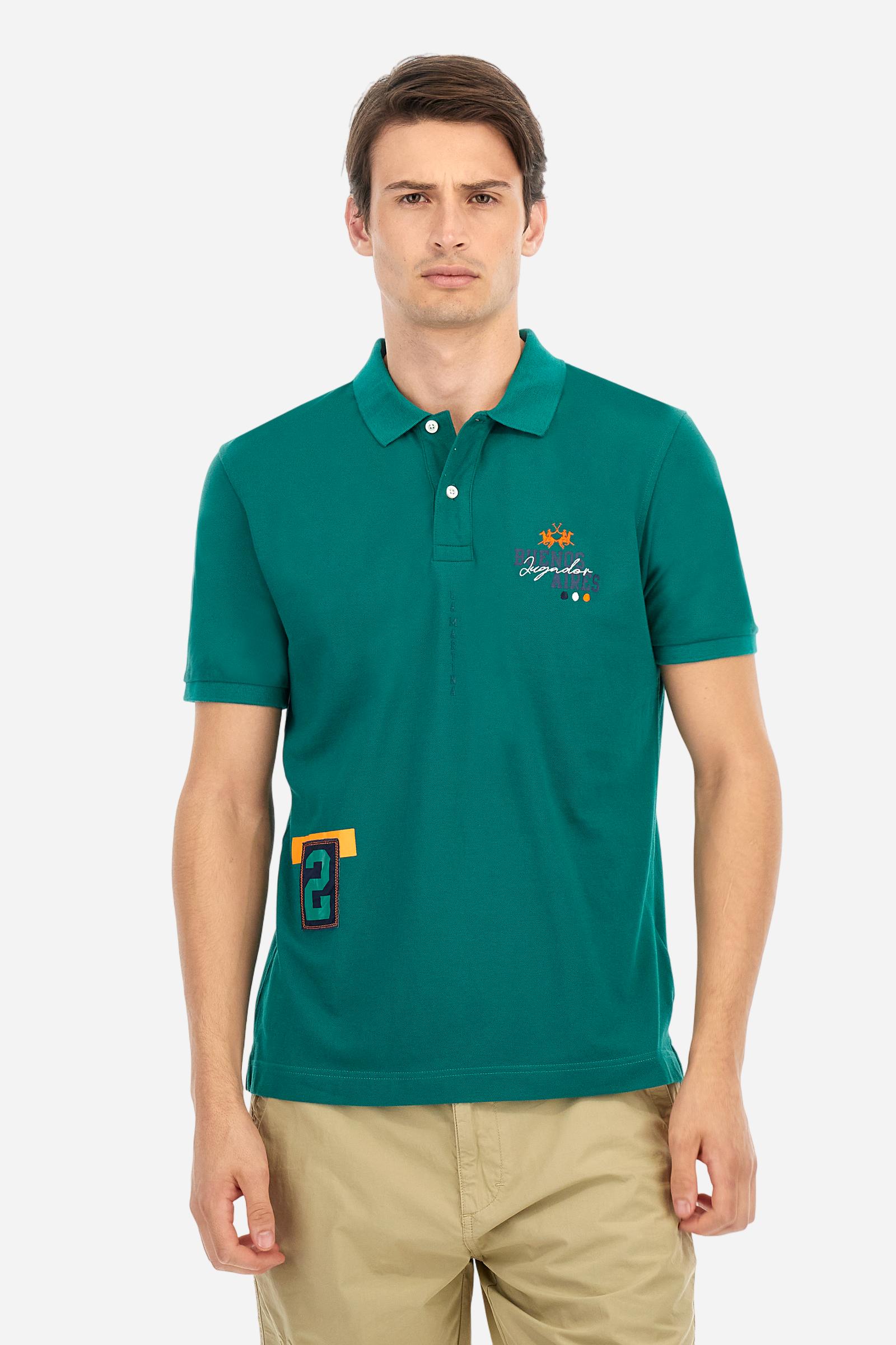 Regular fit polo shirt in stretch cotton piqué - Antemio