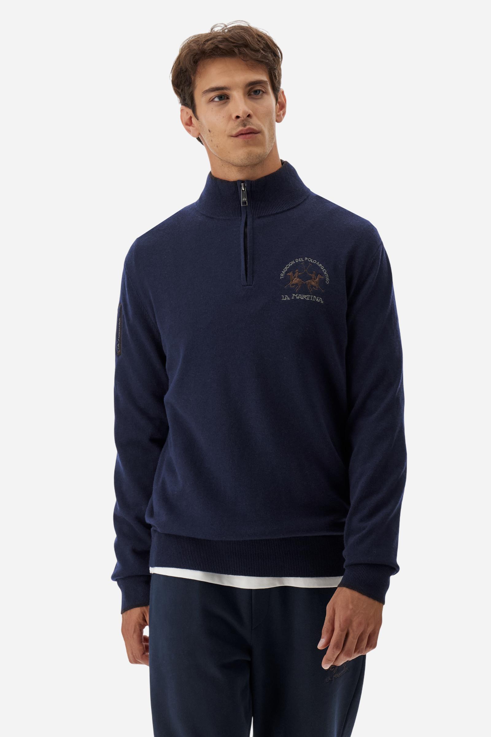 Jersey de hombre de cuello alto con cremallera en lana - Breehan