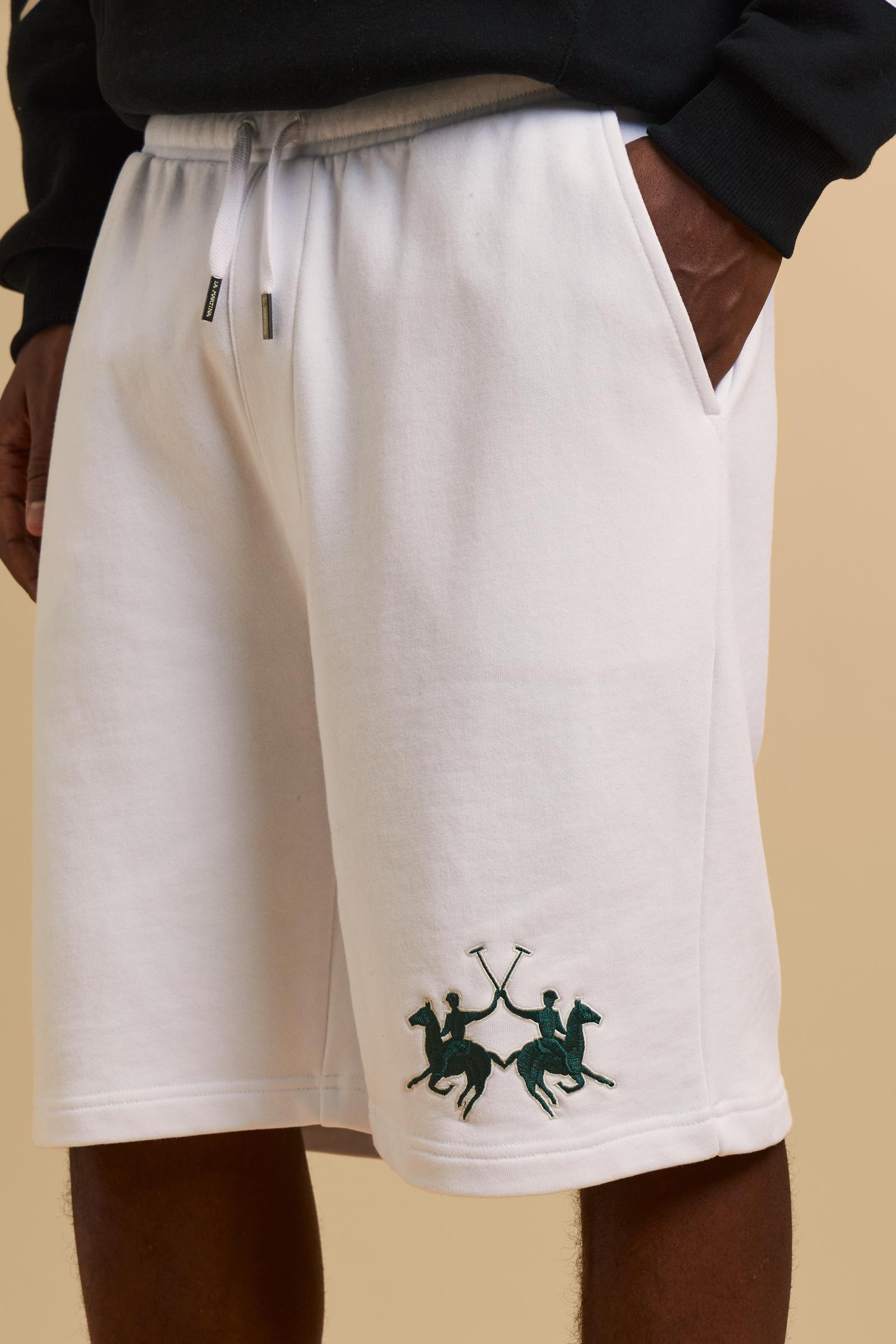 Men's bermuda shorts in cotton sweatshirt fabric with maxi logo - Remi