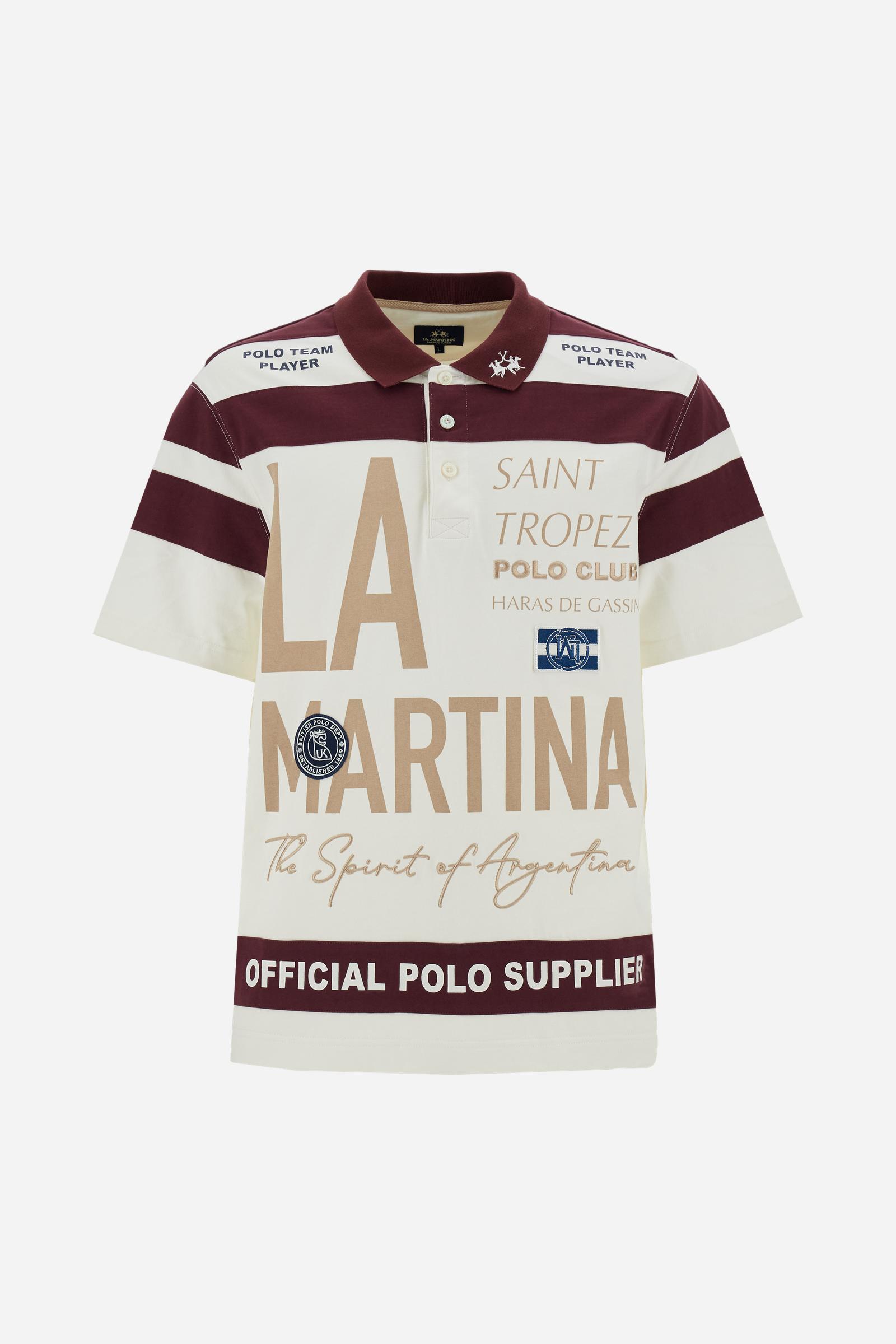 Men’s short-sleeved two-tone heavy cotton jersey polo shirt St. Tropez Edition - Clinton