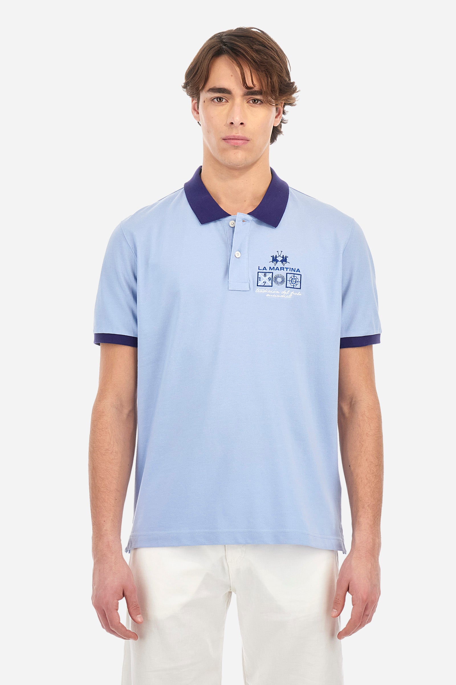 Polo en coton avec logo multicolore - Archer