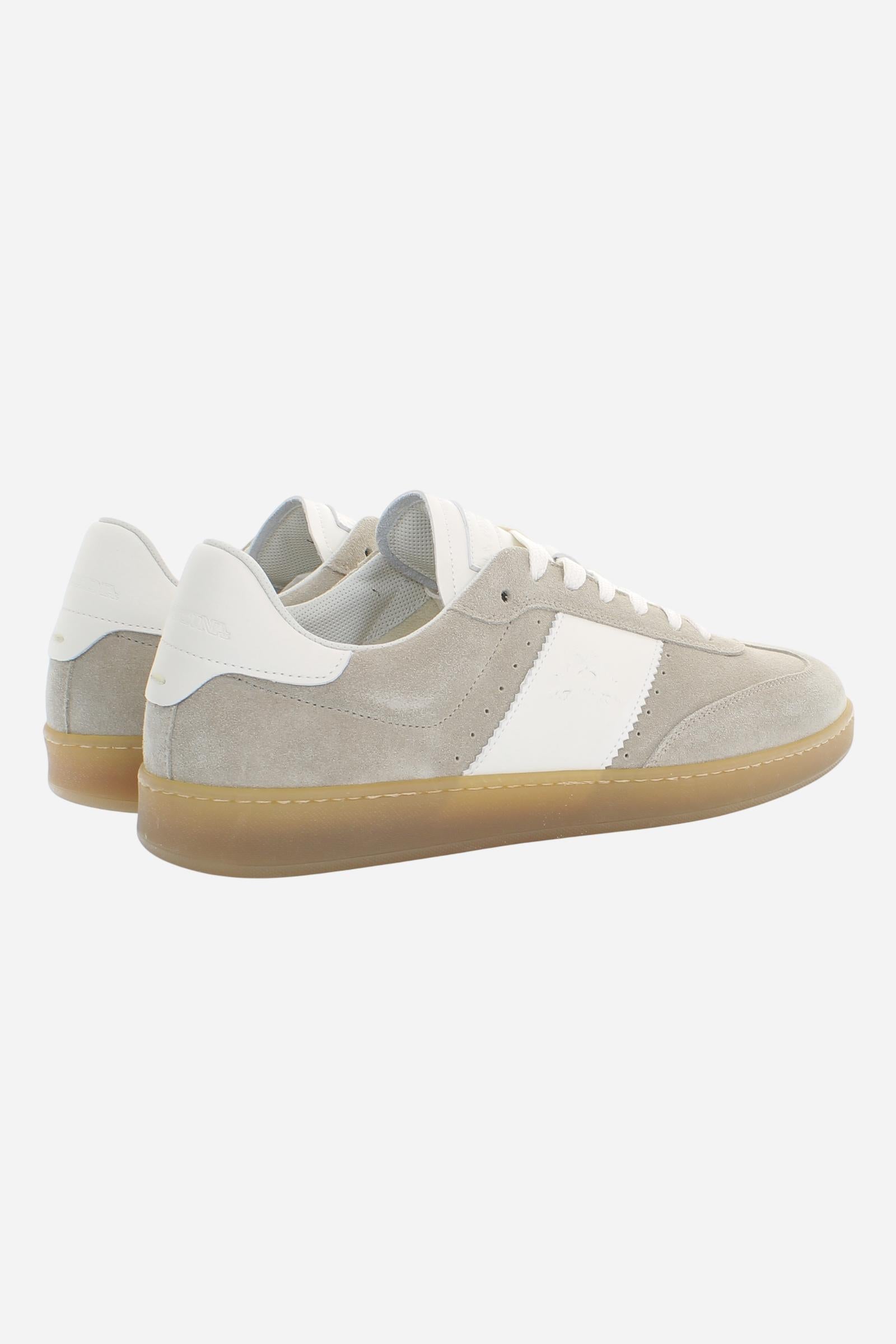 Men’s Tennis Sneakers in Suede with Side Band – Sage