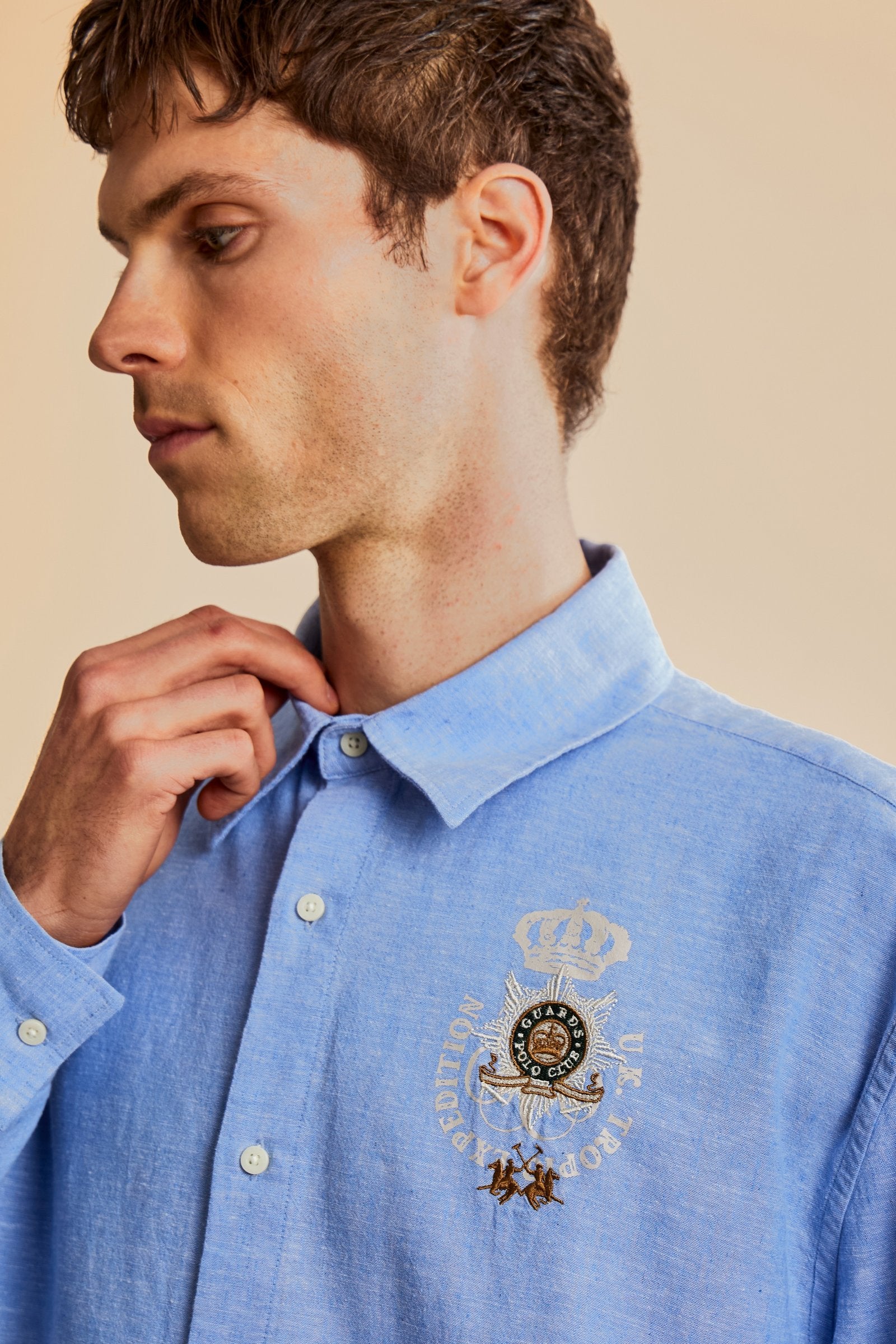 Men’s cotton and linen shirt Guards - Crispin