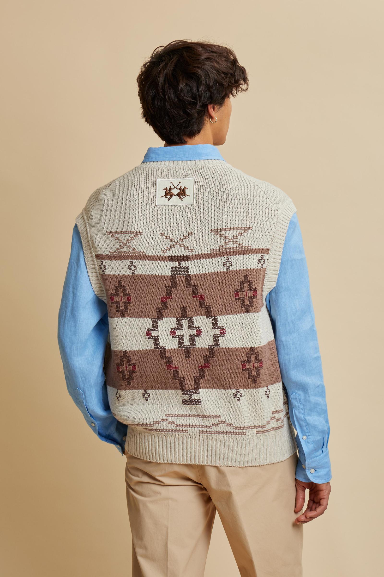 Men’s cotton jacquard knit vest - Corvin