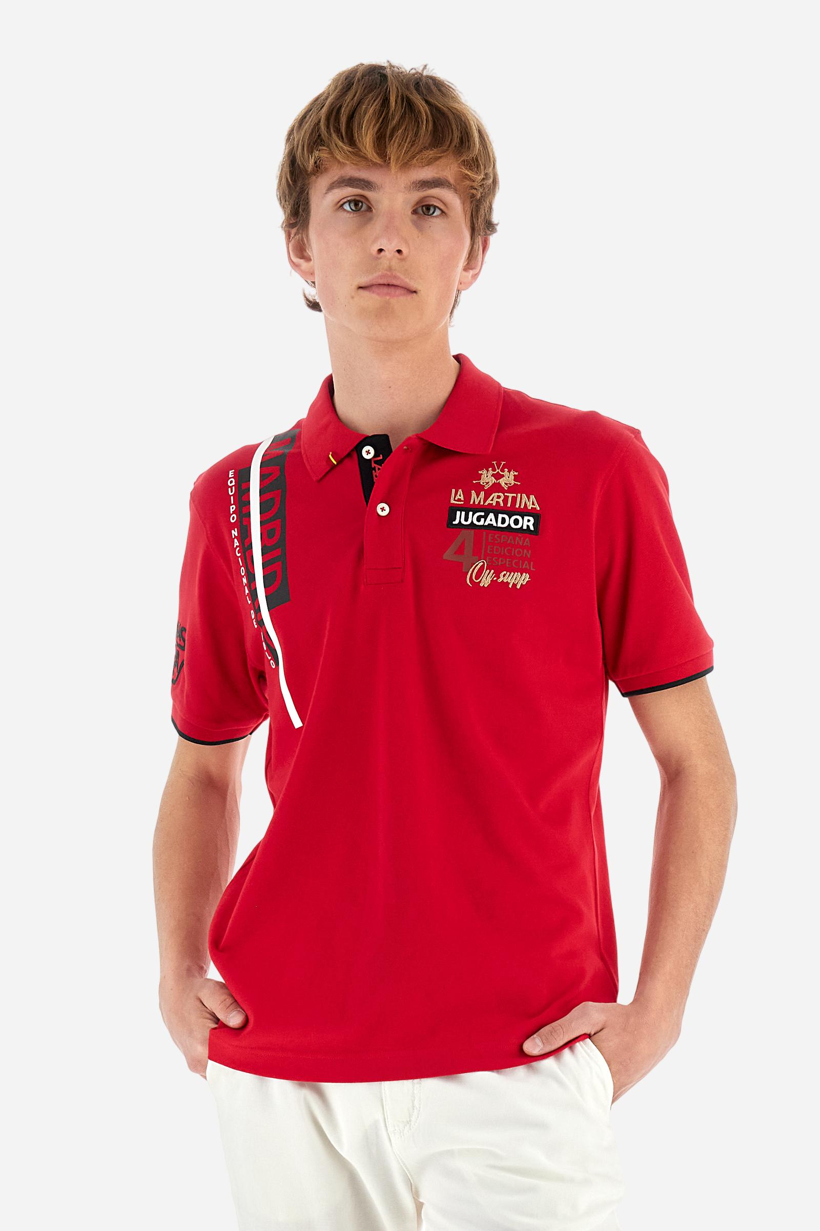 Regular fit polo shirt in stretch cotton piqué - Aguirre