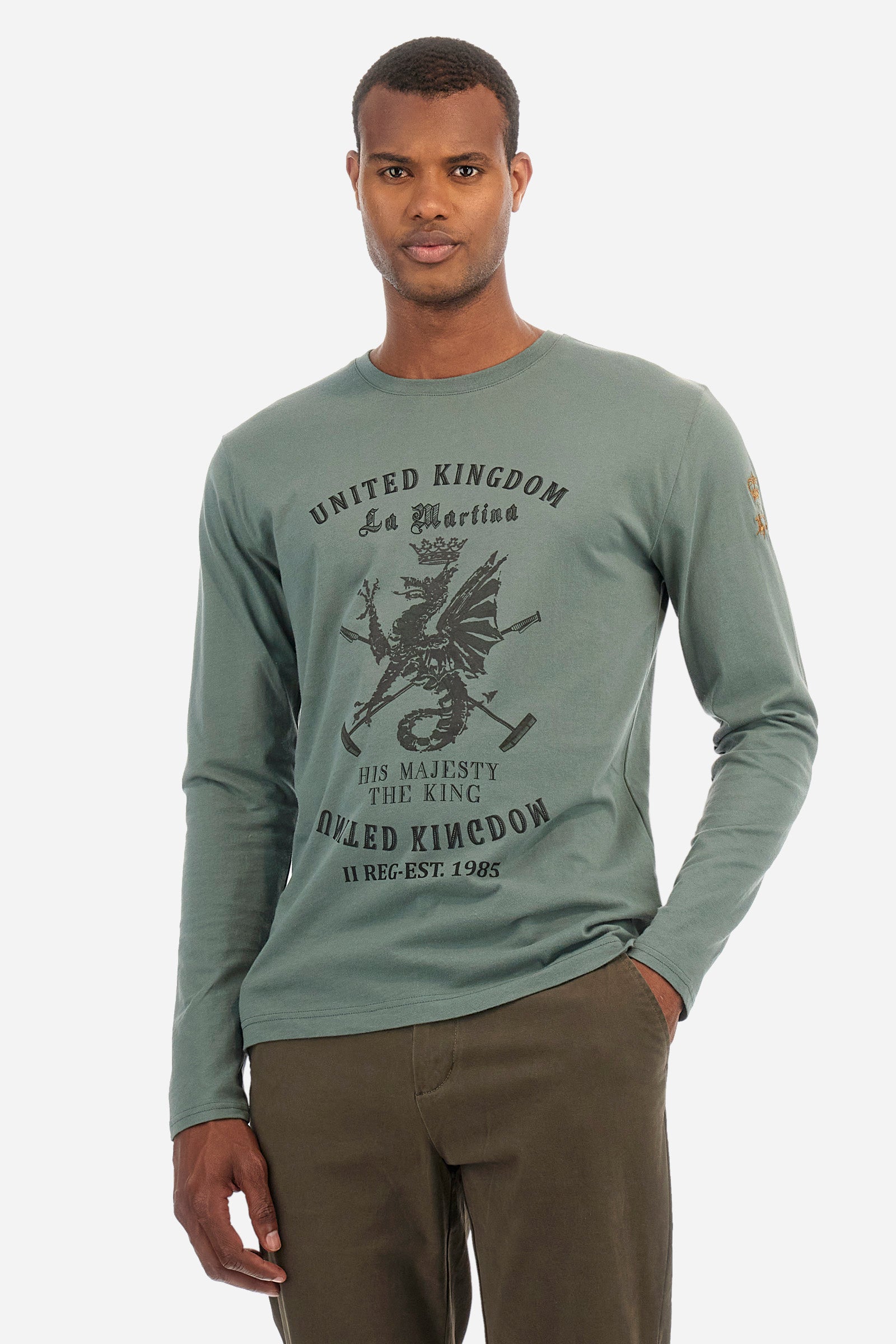 T-shirt maniche lunghe regular fit in cotone Zaine La Martina