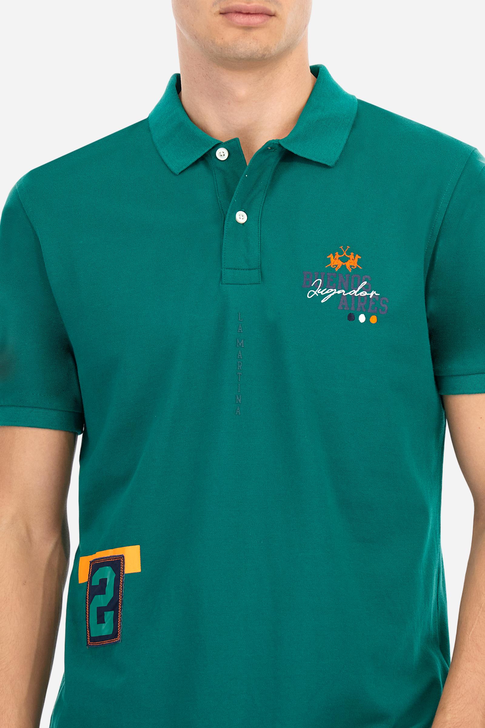 Regular fit polo shirt in stretch cotton piqué - Antemio