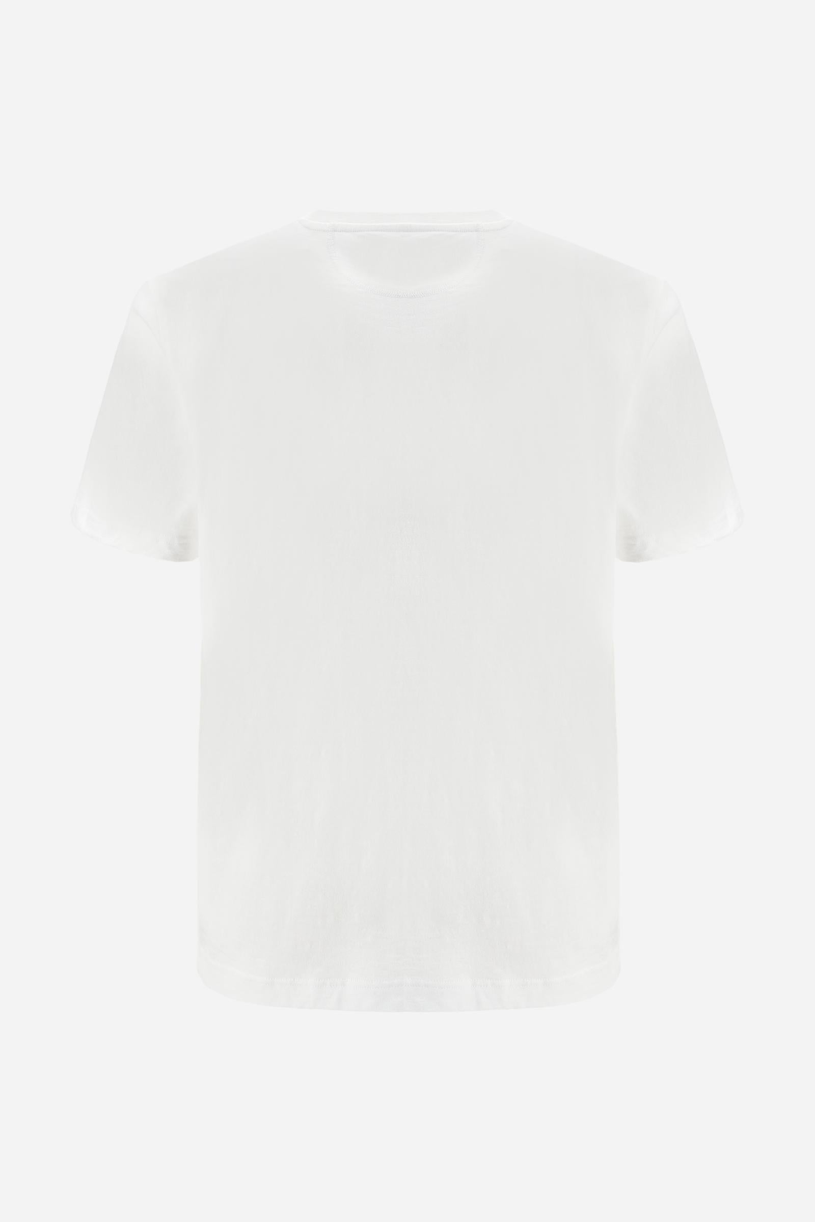 Men’s slub cotton jersey T-shirt with regular fit and chest pocket featuring embroidered logo. - Optic White