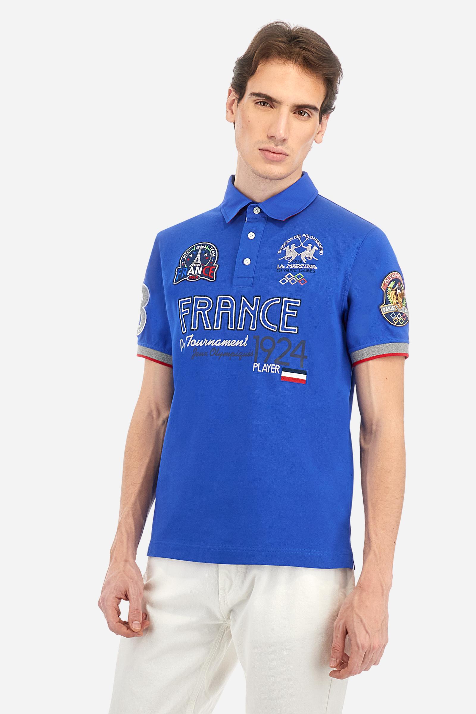 Regular fit polo shirt in stretch cotton piqué - Avelino