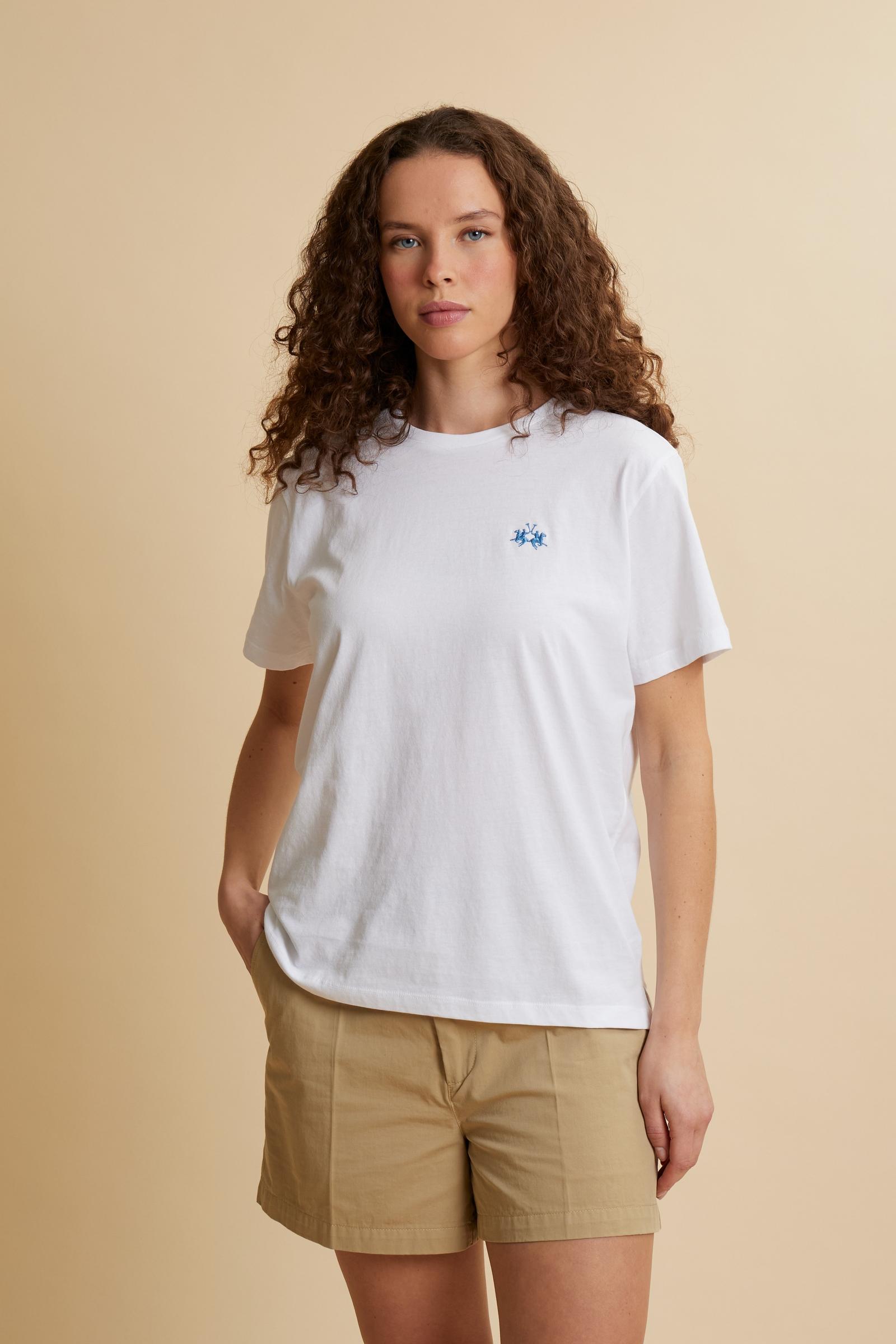 Damen-Baumwoll-Jersey-T-Shirt mit Logo – Casta